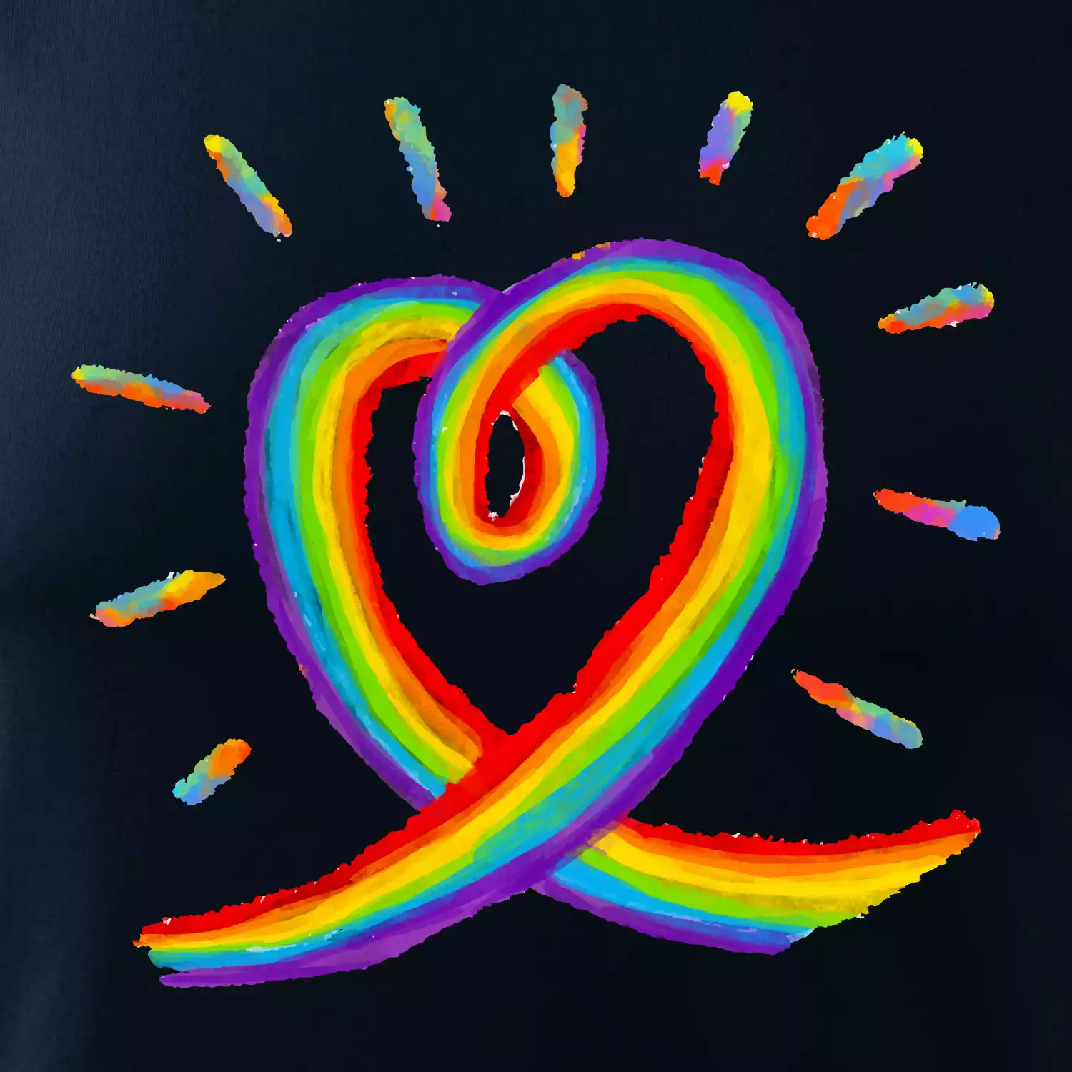 Srdce pride duha kreslená