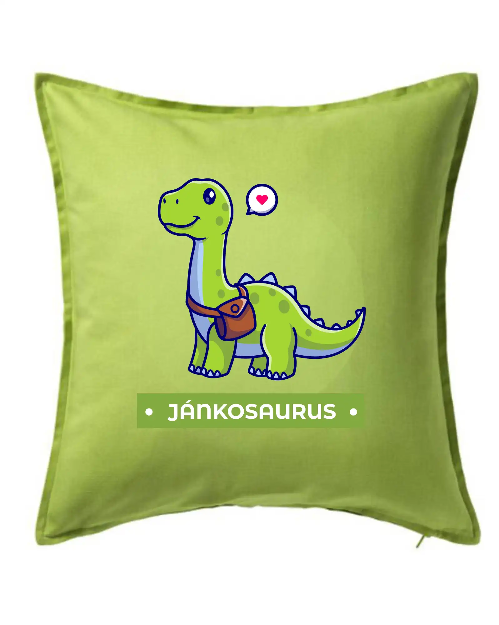 Detské tričká, mikiny a body s originálnymi potlačami | Veselé motívy pre chlapcov aj dievčatá - Dinosaurie mená - zelený dinosaurus - Vankúš 50x50