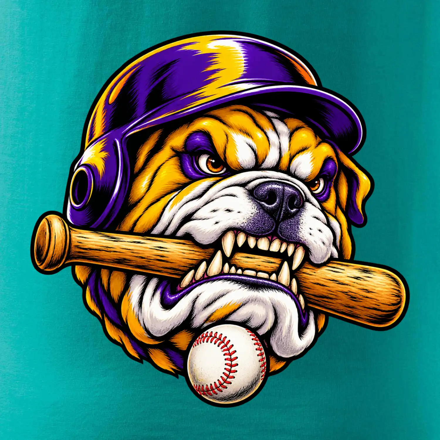 Baseballový buldok s pálkou