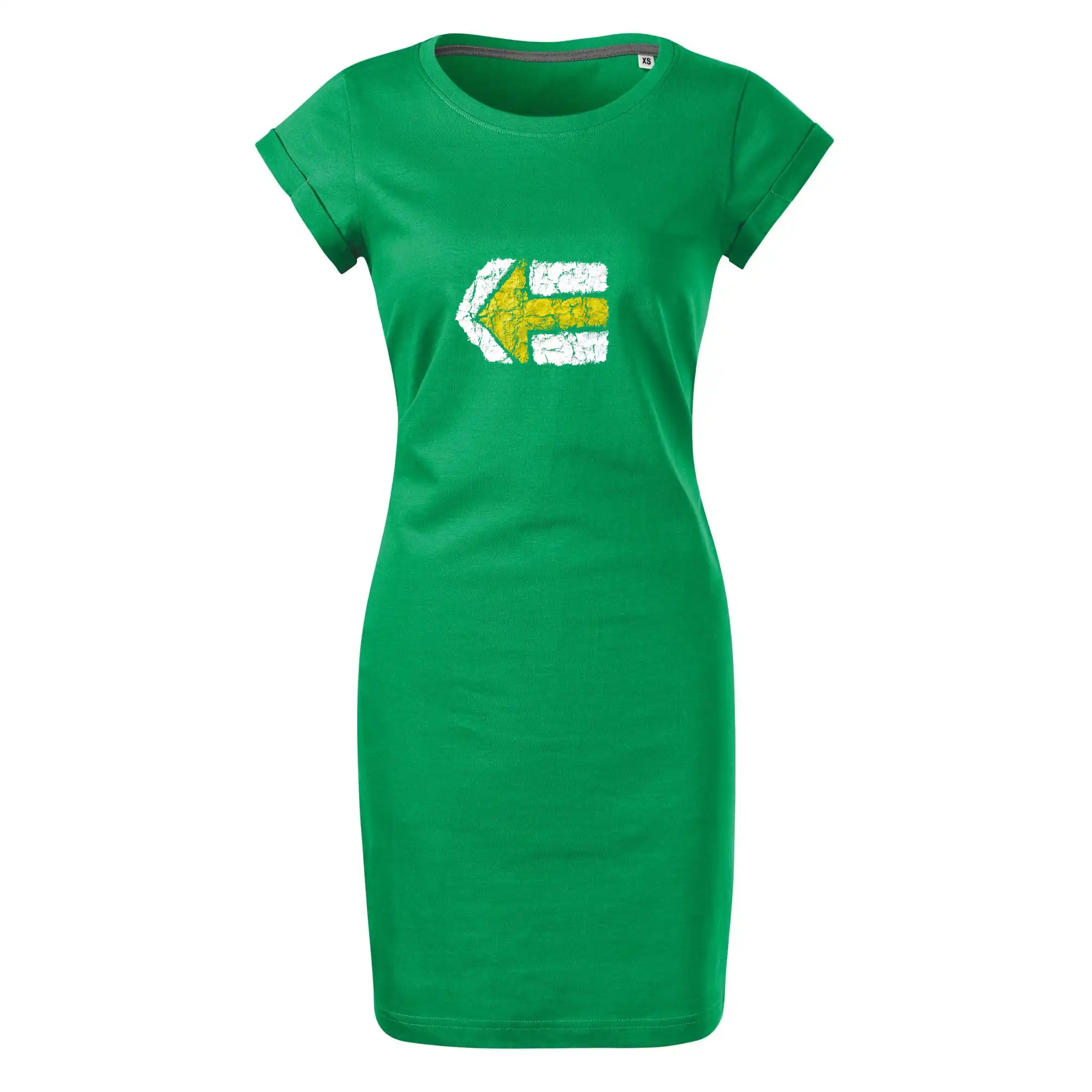 Trička na kempovanie - Párová turistická značka žlutá - Tričko Šaty FREEDOM