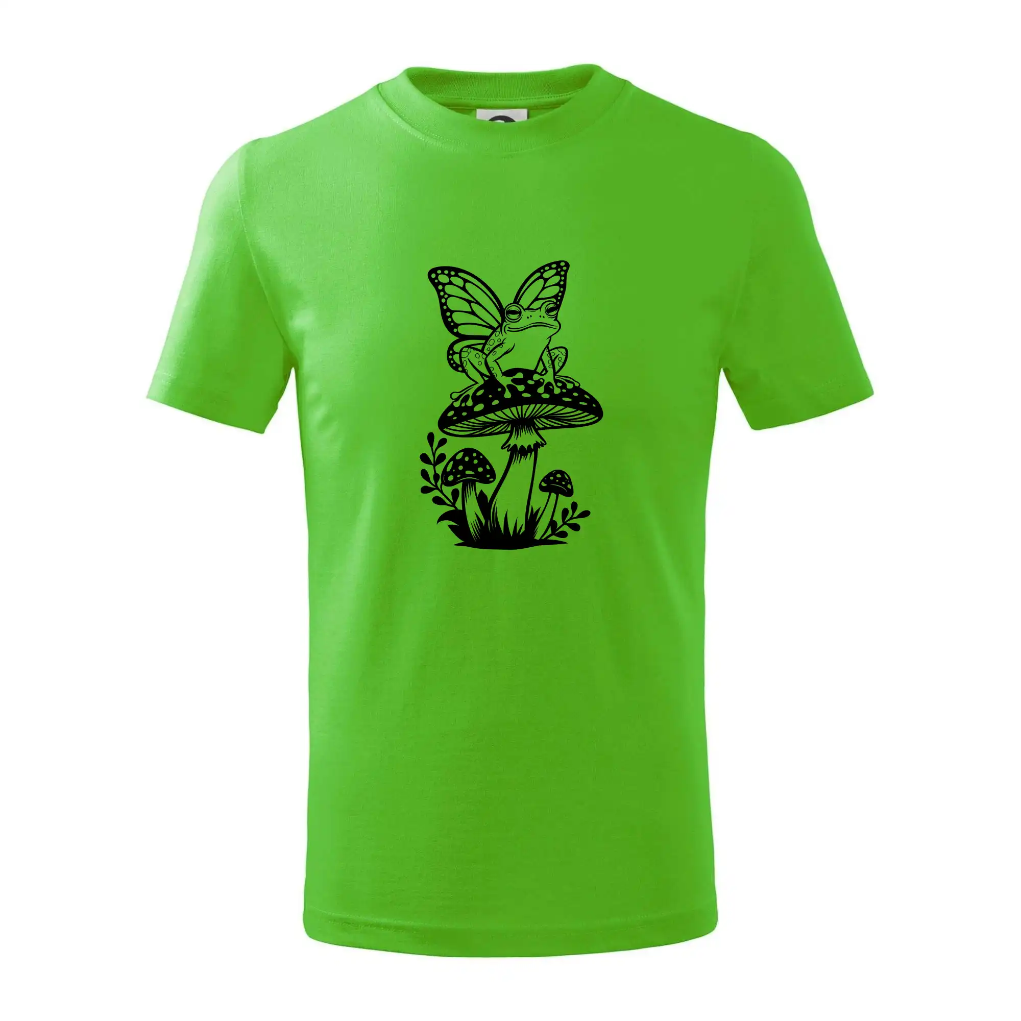 Goblincore černá houba se žábou