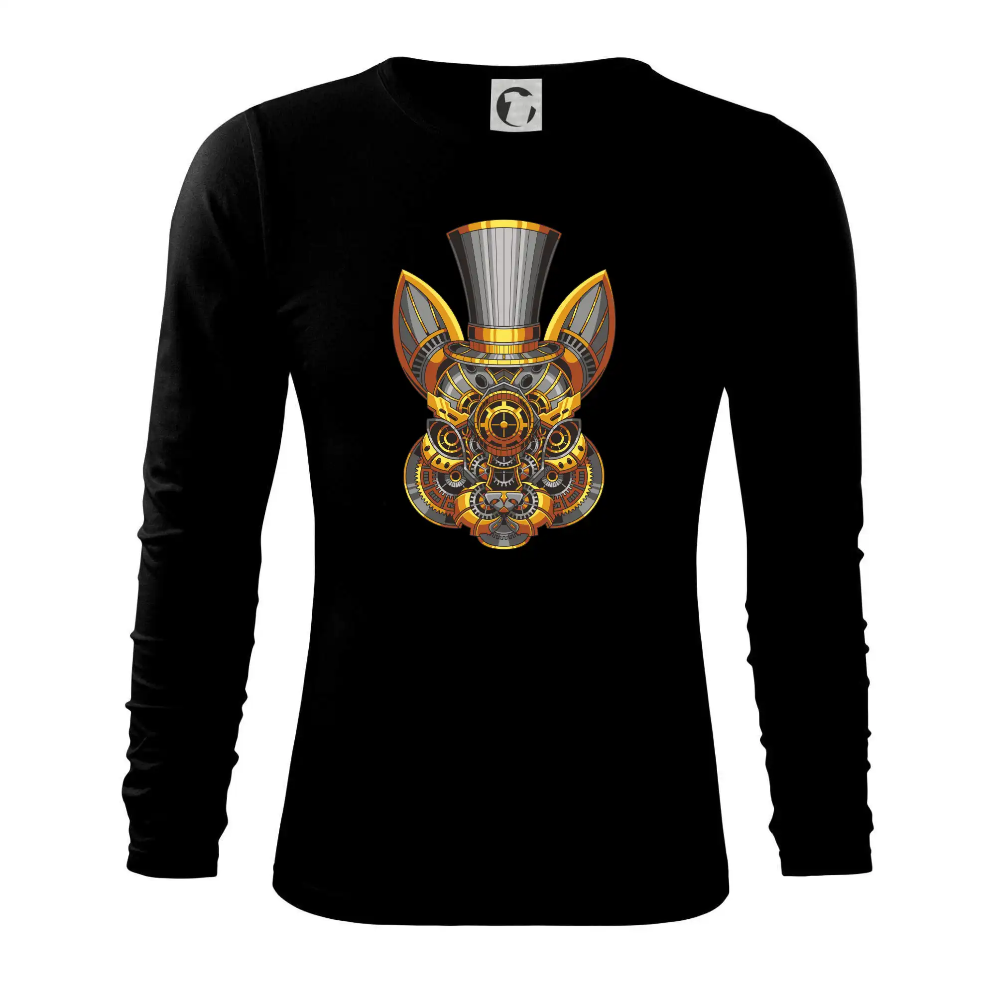 Tričká s potlačou steampunk - Steampunk králik - Tričko s dlhým rukávom FIT-T long sleeve