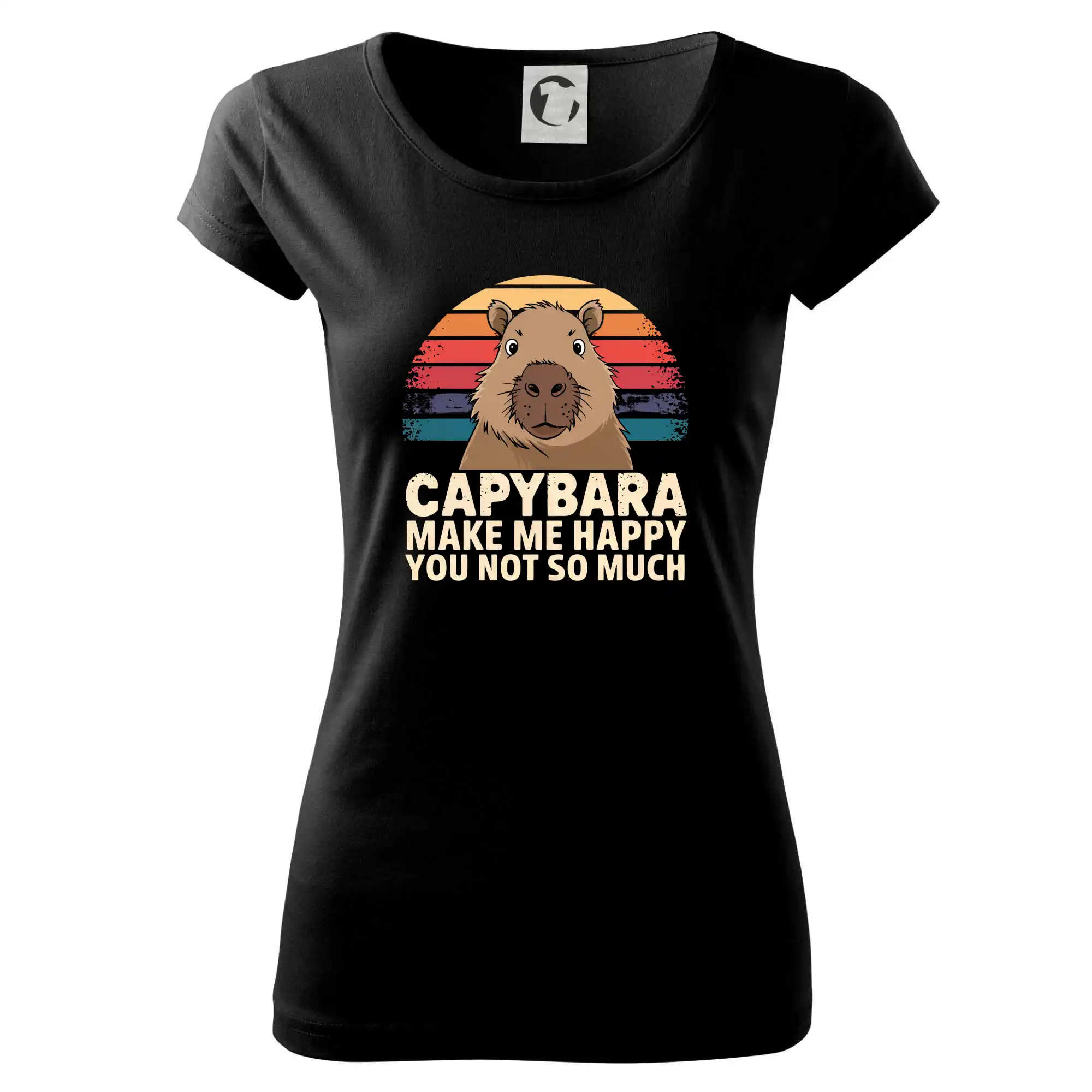 Tričká so zvieratami - Capybara Make Me Happy You Not So Much - Dámske tričko Pure