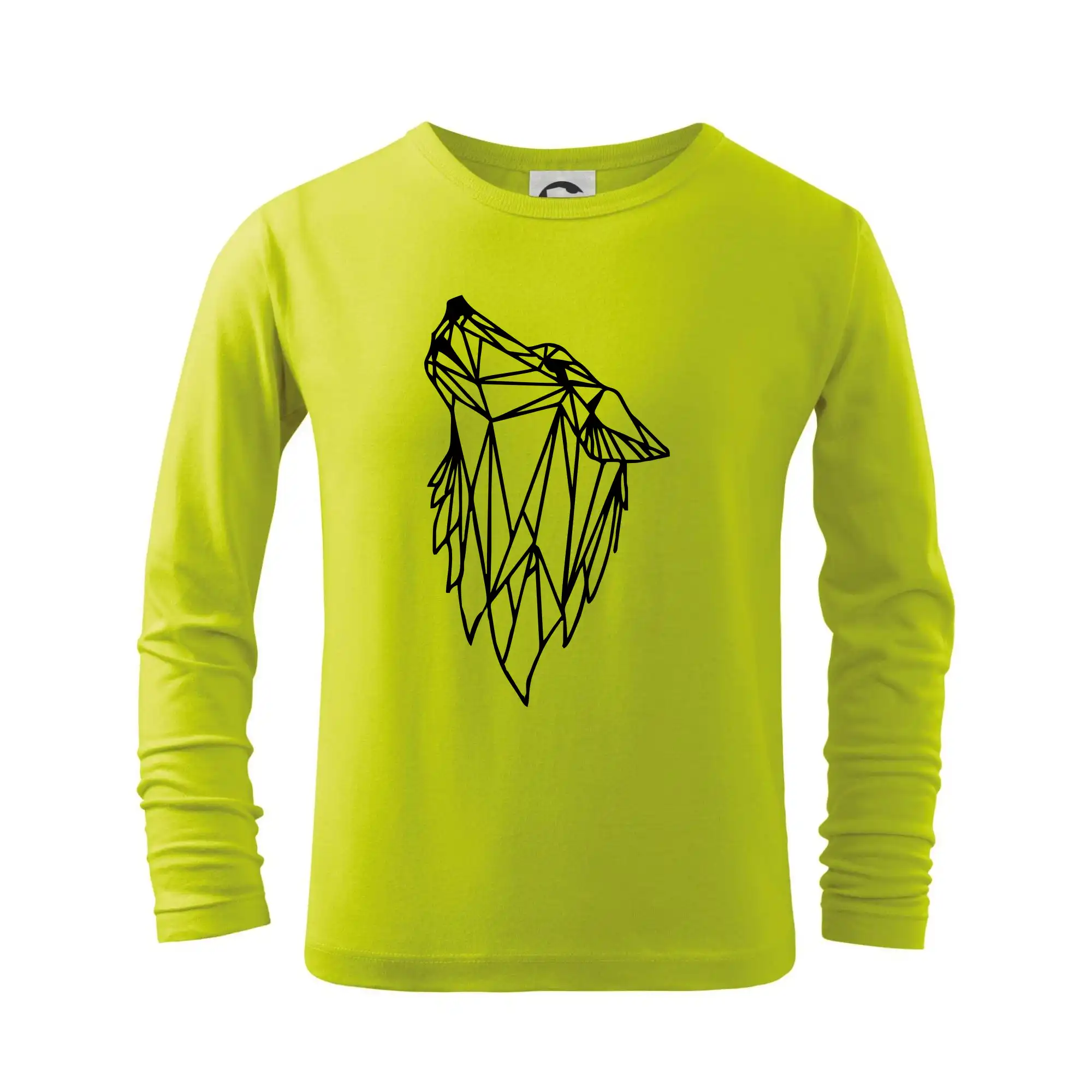 Tričká s vlkom - Geometria - vlk - vyjúci - Tričko detské Long Sleeve