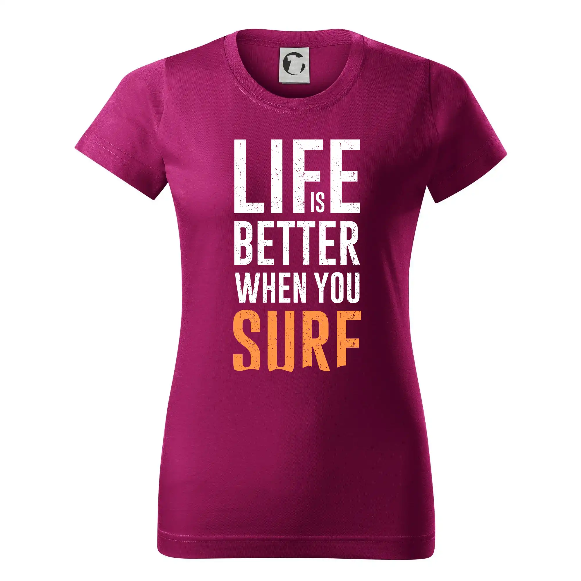 Surferske tričká - Life is better when you surf - Dámske tričko basic - ľahko voľnejšie a dlhšie