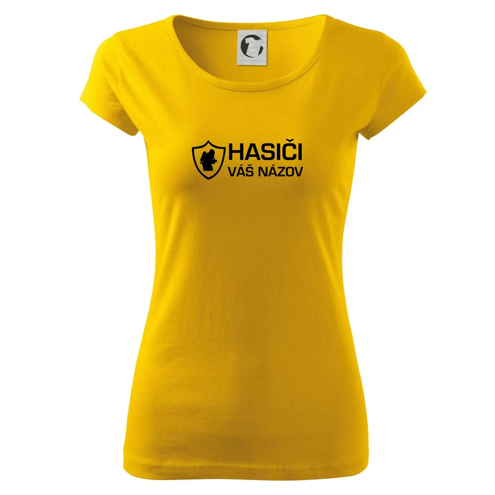 Originálne tričká pre hasičov - Hasiči emblem - vlastný nápis - Dámske tričko Pure