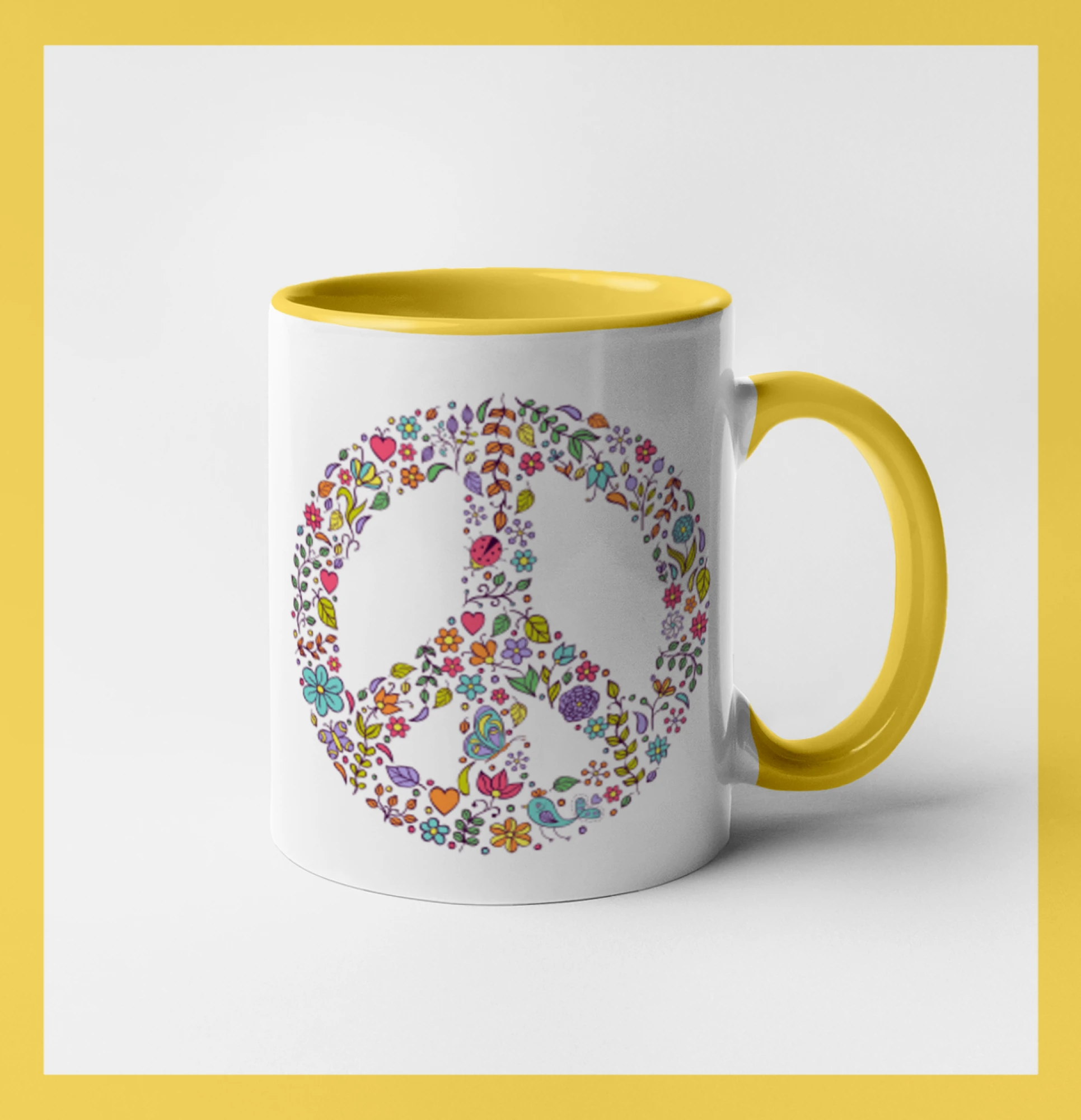 Tričká pre pohodový ľudí - Peace symbol lístočky - Hrnček 