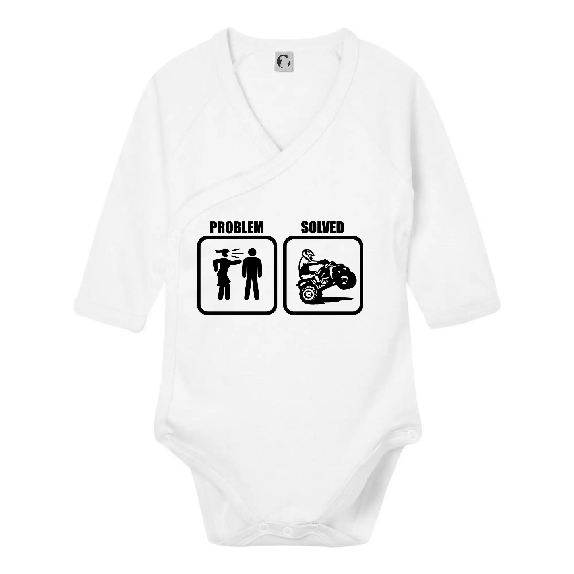 Tričko s štvorkolkou - Problem quad / štvorkolka - Body zavinovacie s dlhým rukávom