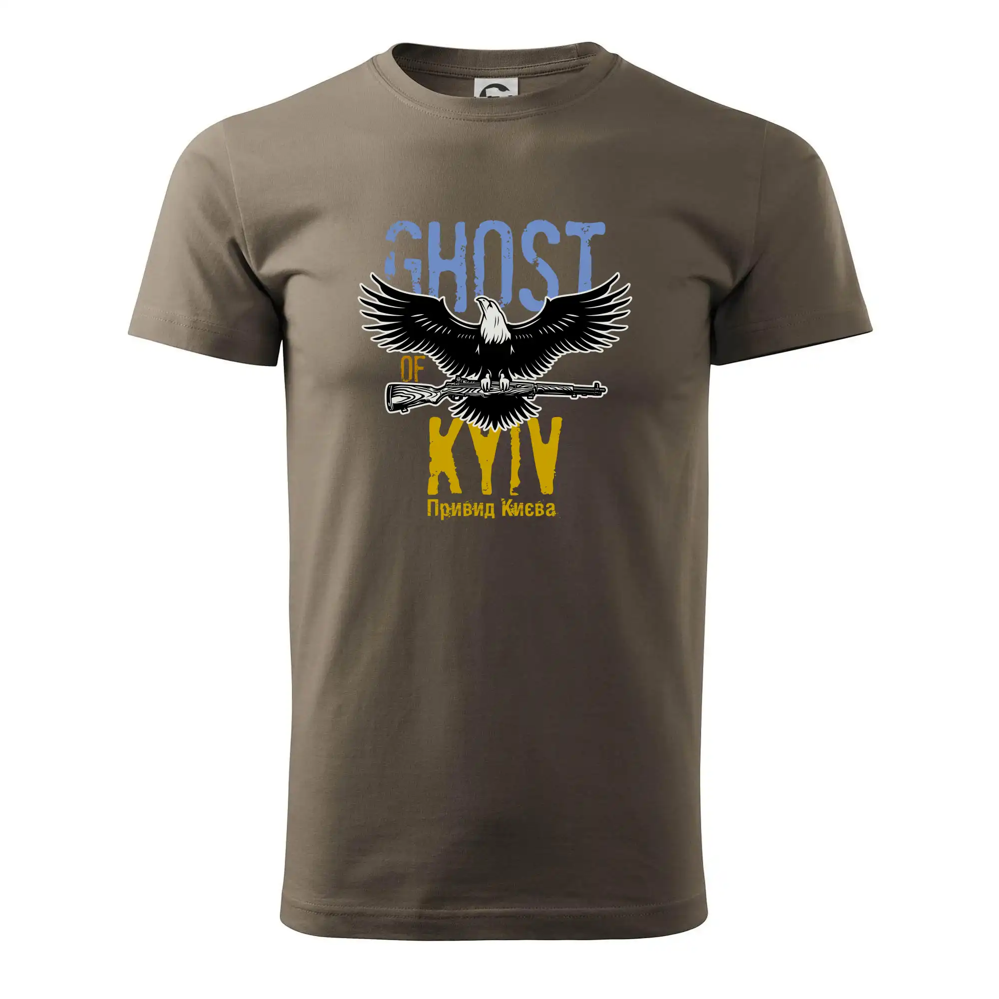 Tričká s vlajkou ukrajiny - Ghost of Kyiv - Orel - Pánske tričko nižšej gramáže