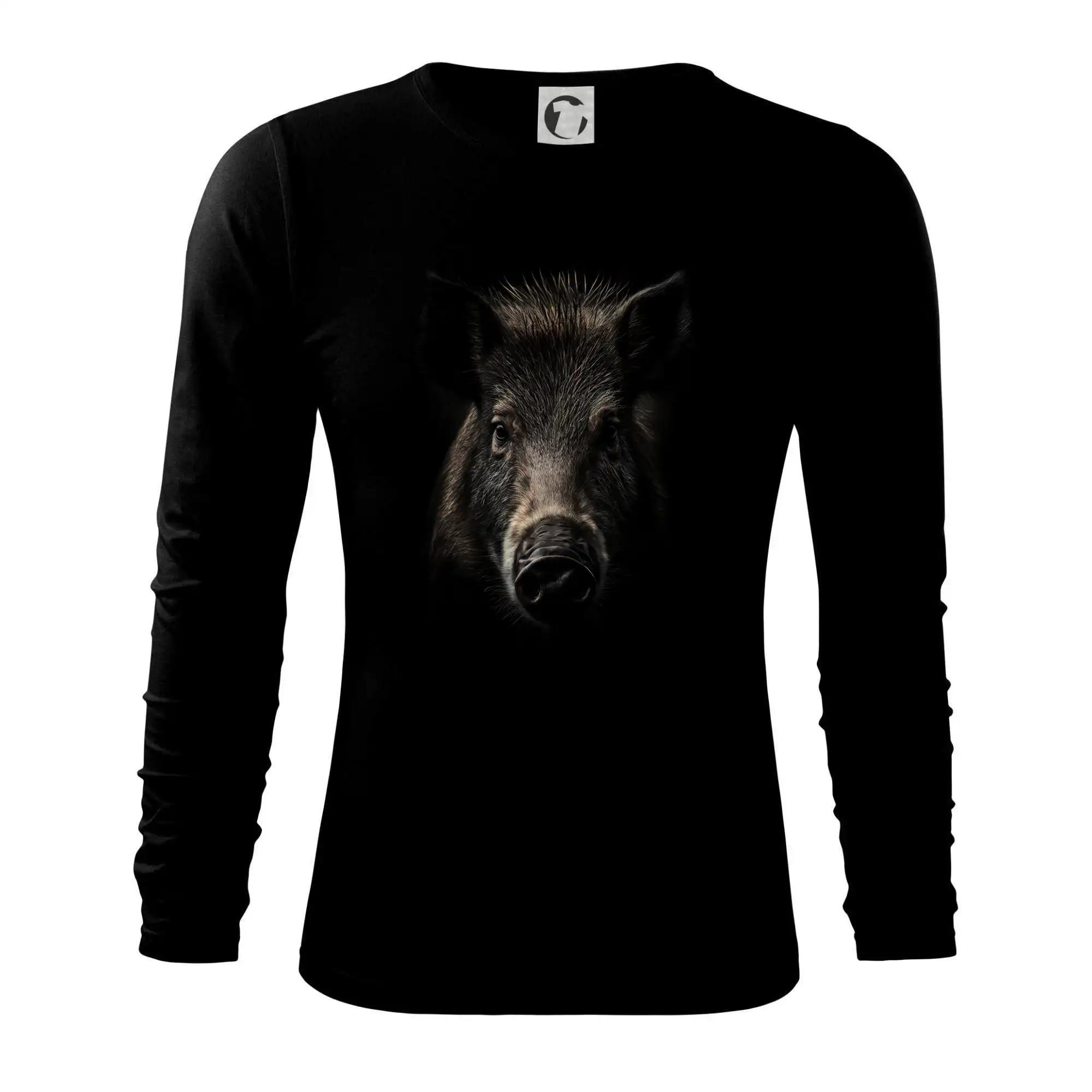 Tričká so zvieratami - Diviak fotka - Tričko s dlhým rukávom FIT-T long sleeve