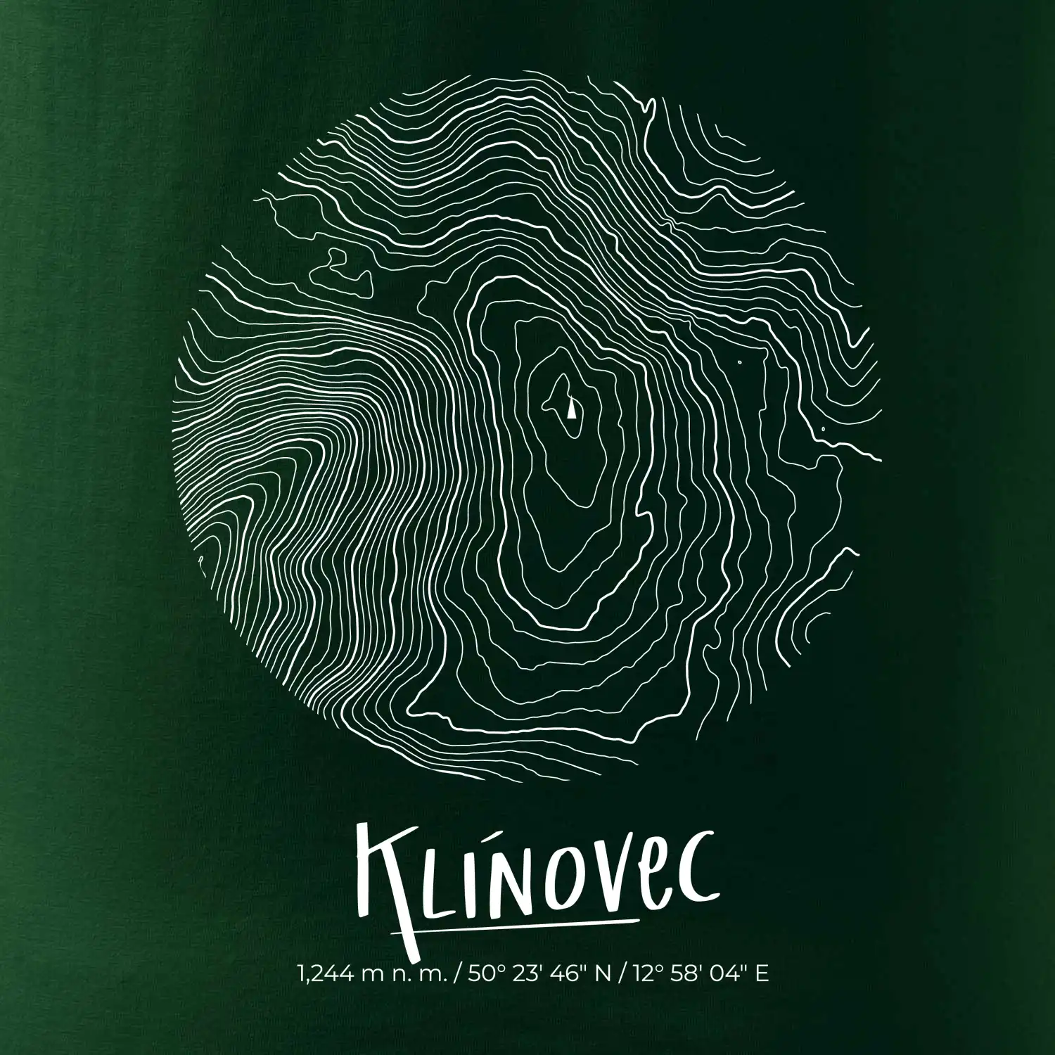 Klínovec - vrstevnice v kruhu