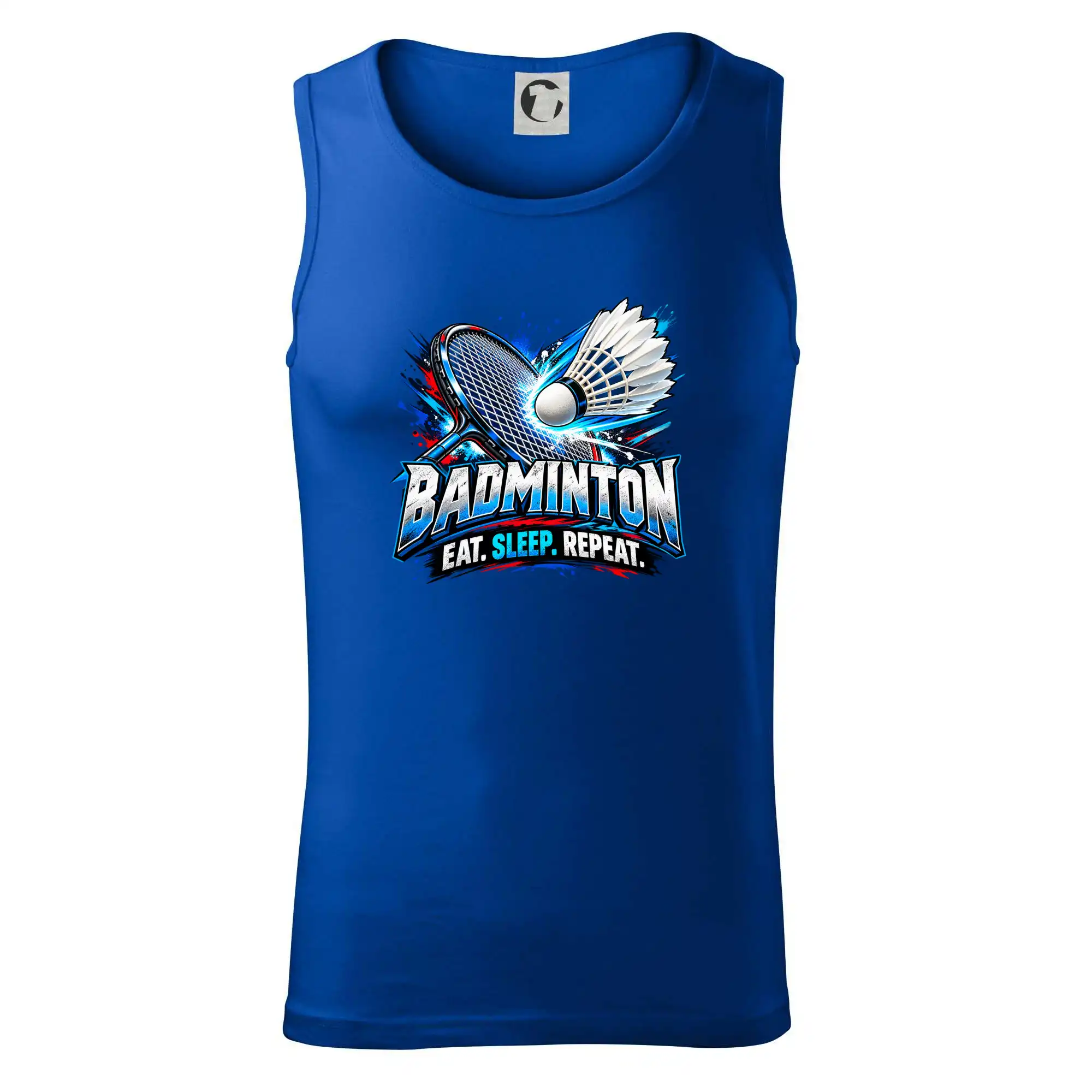 Badmintonová raketa s košíčkem eat sleep repeat