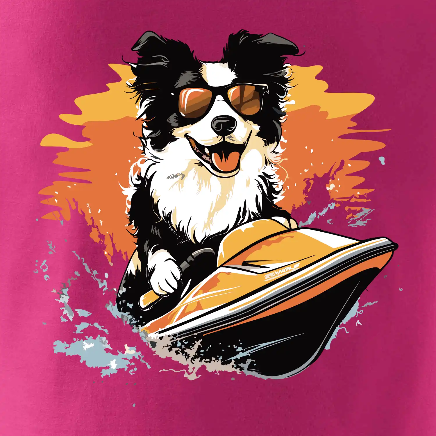 Border Kolie na vodním skútru