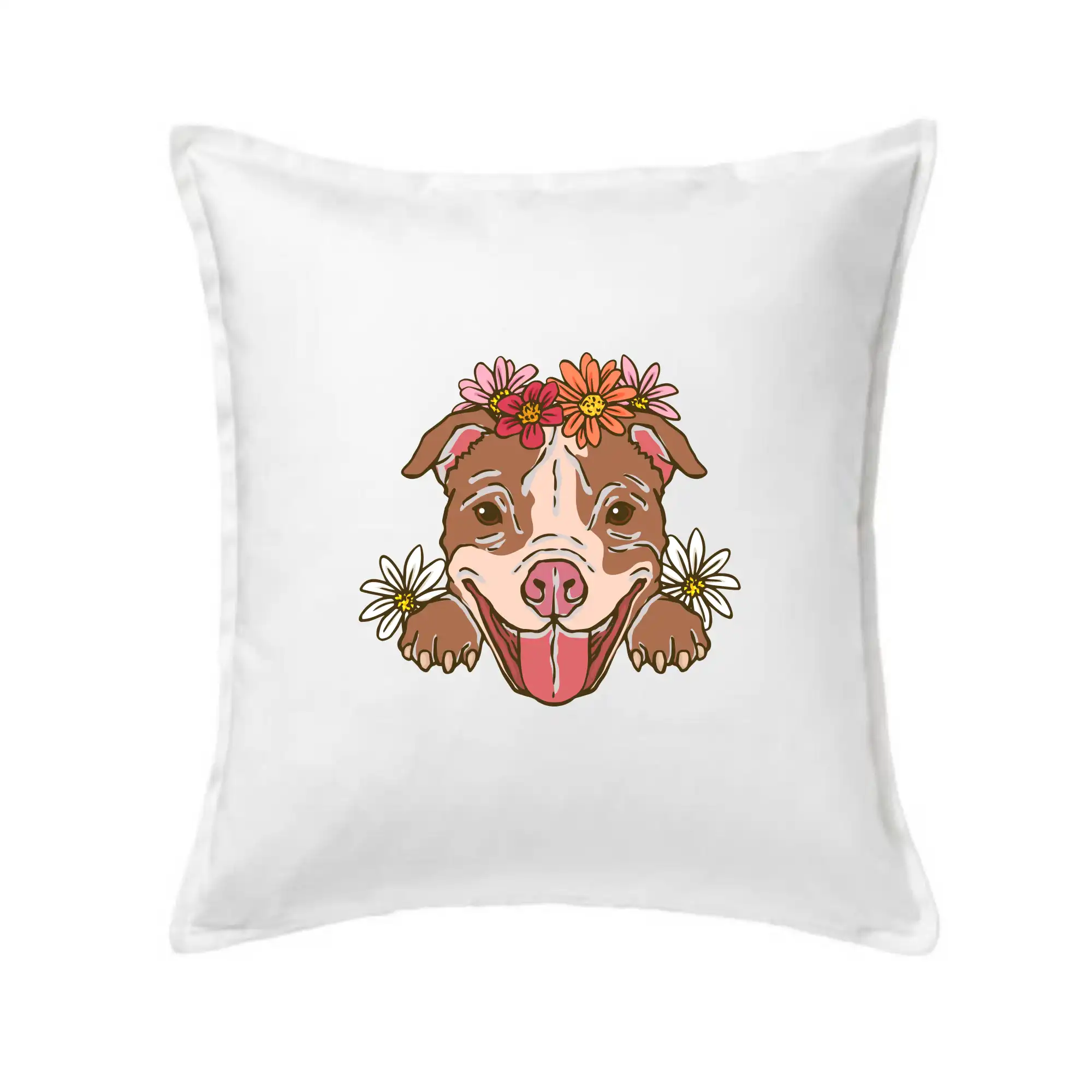 Americký stafordširský teriér hlava s květinami