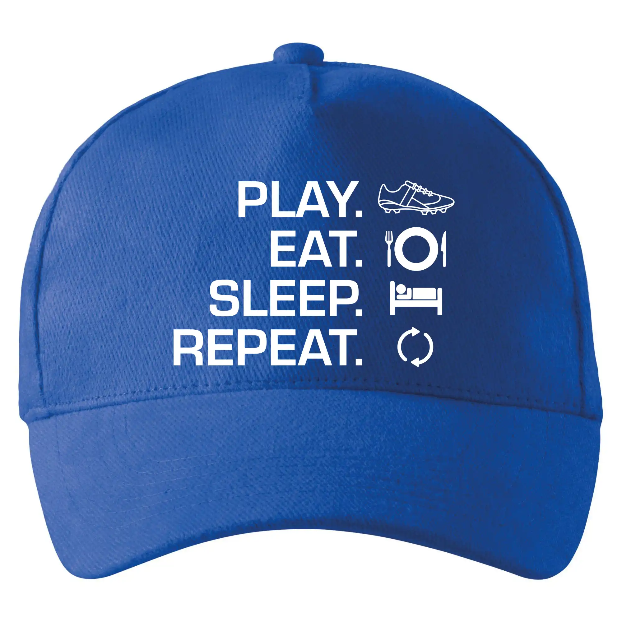 Tričká pre futbalistov - Play Eat Sleep Repeat fotbal - Šiltovka so zahnutým šiltom a mosaznou sponou
