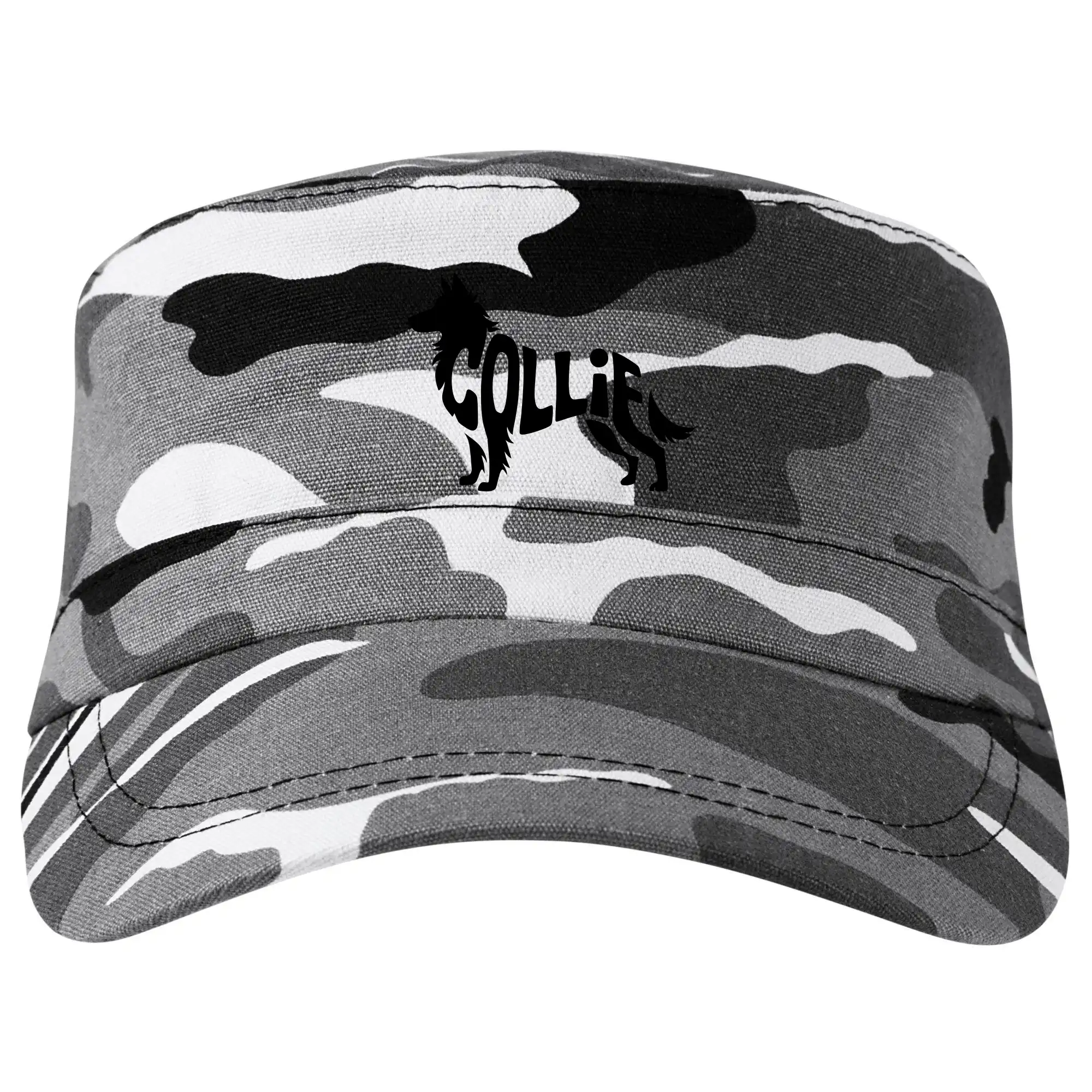 Border kólia na tričku - Colie nápis v tele - Šiltovka CAMO