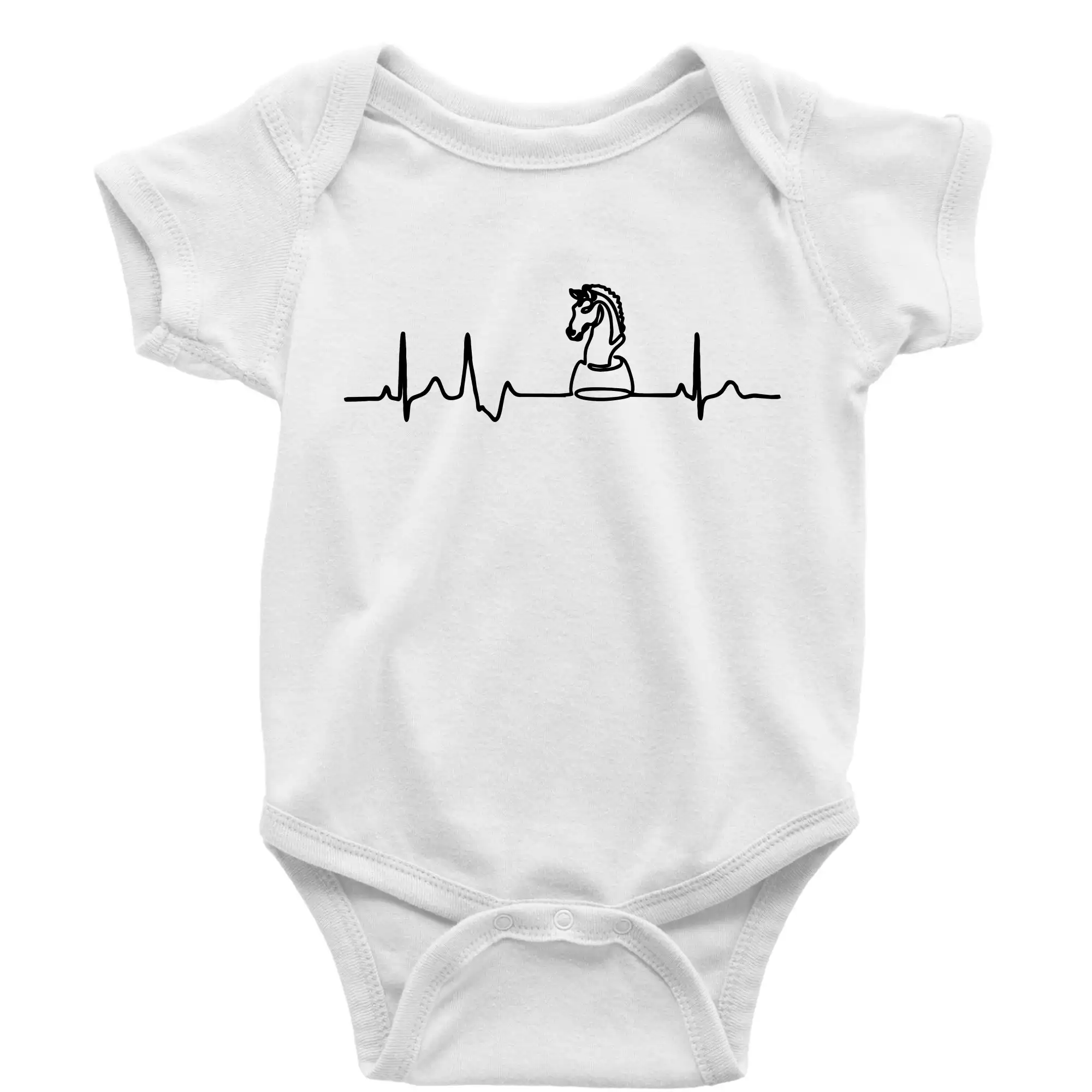 Tričká a mikiny so spoločenskými hrami  - EKG Šachové figúrky - Jazdec - Body dojčenské s krátkym rukávom