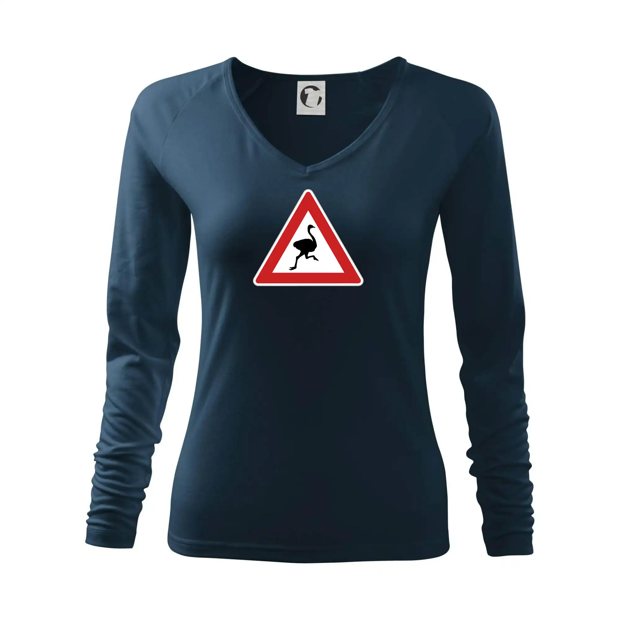 Tričká s obrázkami dopravných značiek - Dopravná značka - Pozor pštros - Tričko dámske Elegance