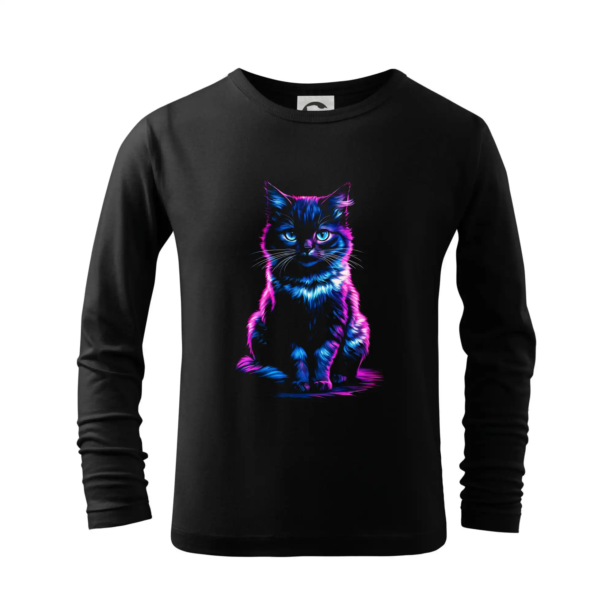 Vtipná tričká s mačkou - Neónová mačka - Tričko detské Long Sleeve
