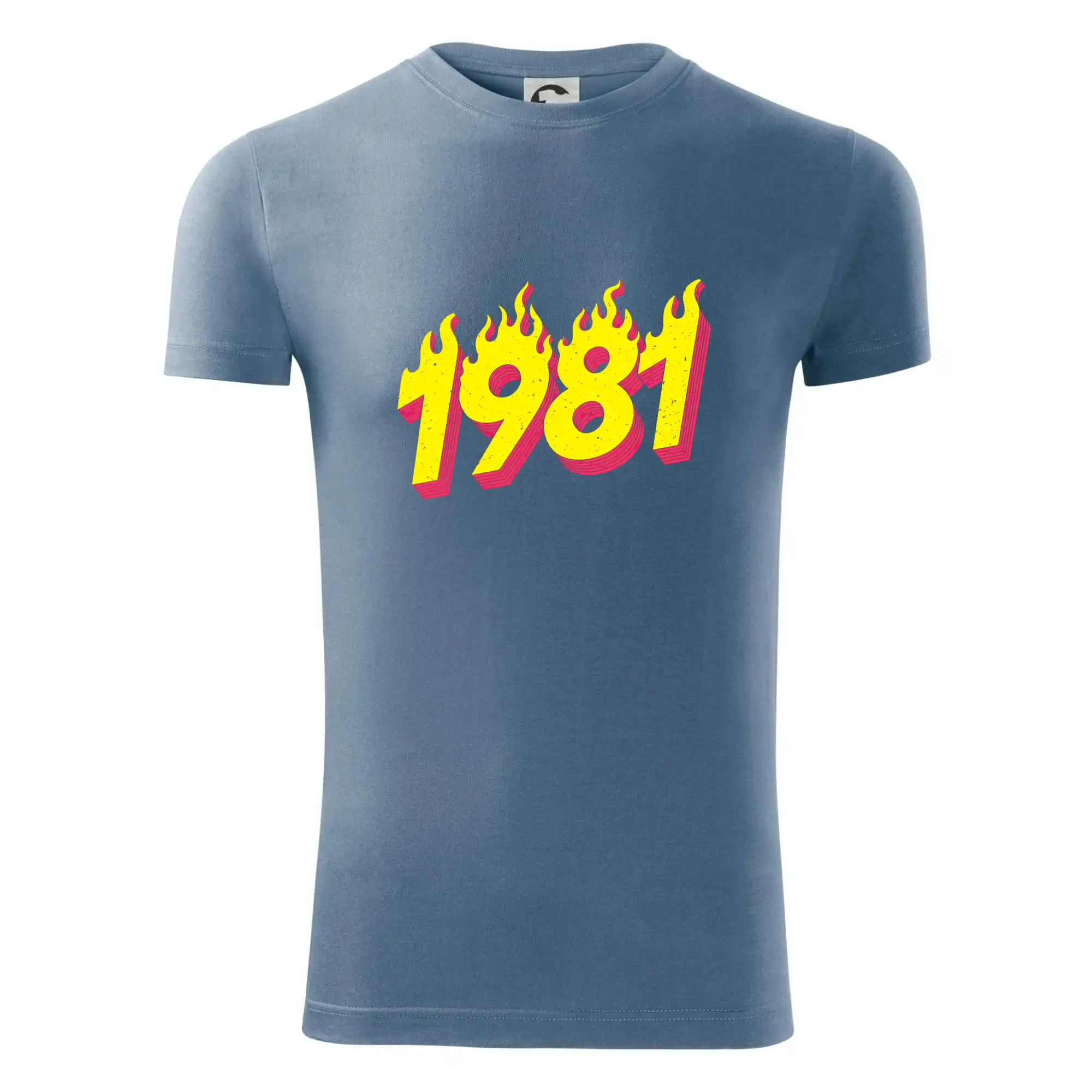 Trička s ročníkom 1981 - Narodeniny v ohni 1981 - Viper FIT - Pánske zúžené tričko