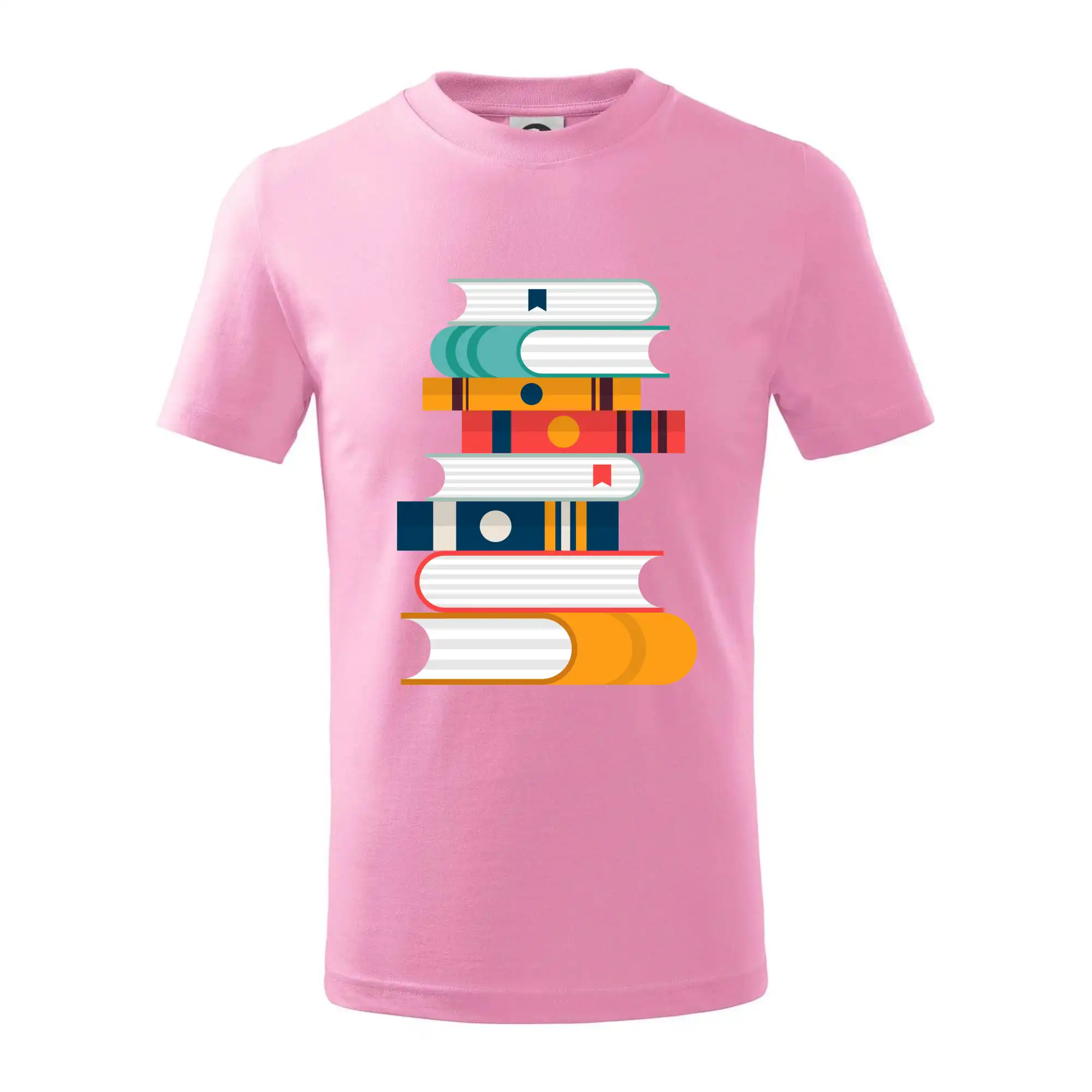 Tričká s motívom kníh pre milovníkov čítania a vône papiera - Knihy flat design - Tričko detské bavlnené