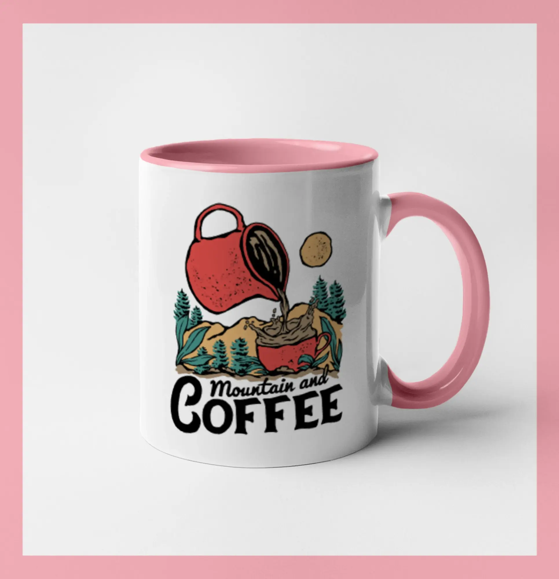 Trička pre cestovateľov - Mountain and Coffee - Hrnček 