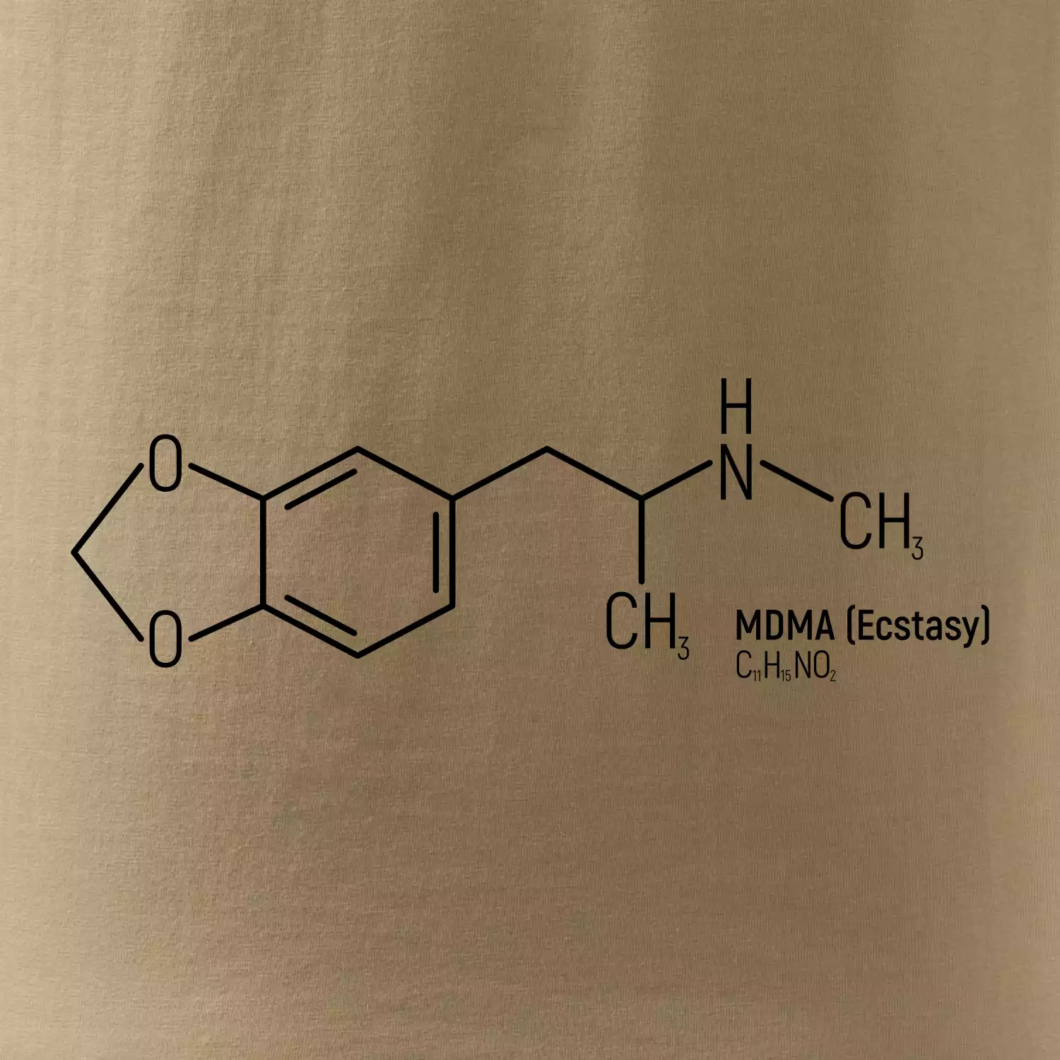 Molekulární struktura MDMA Extáze