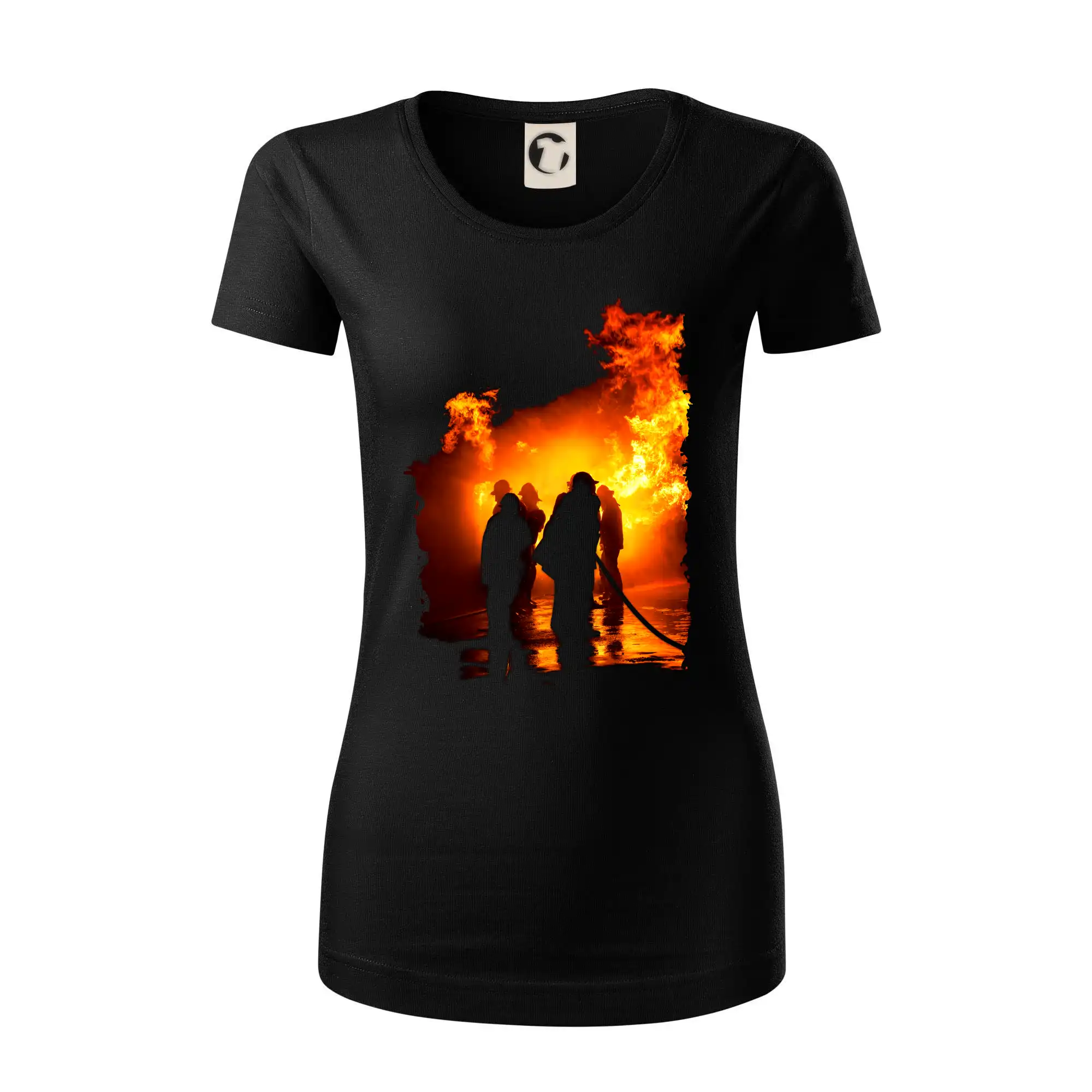 Originálne tričká pre hasičov - Hasiči pri zásahu - Dámske tričko z organickej bavlny Origin (GOTS)