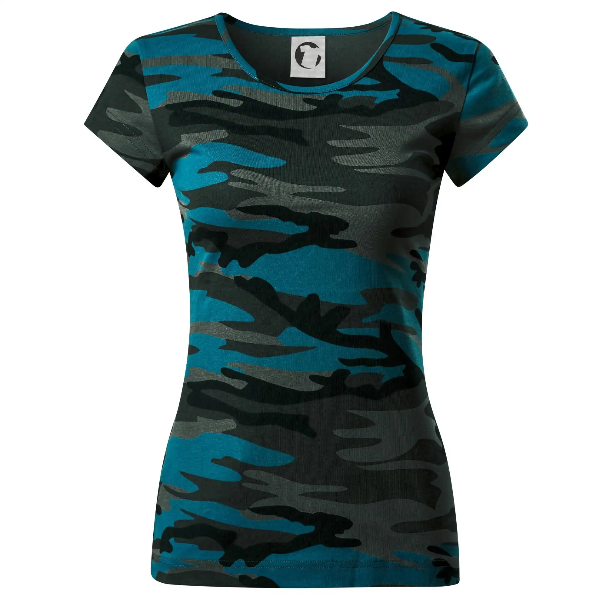 Ostatné nápisy - BEZPOTLAČE / BEZ POTLAČE - Dámske maskáčové tričko