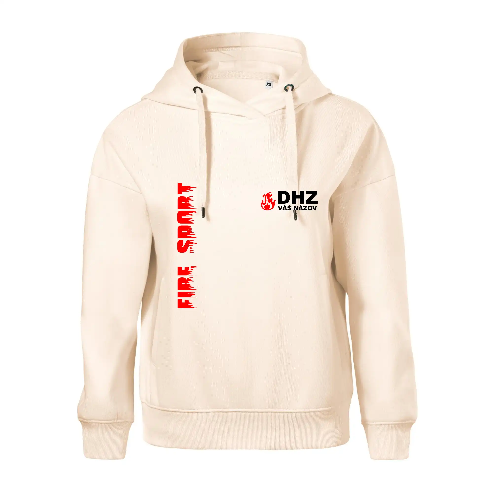 Originálne tričká pre hasičov - DHZ (oheň, firesport, názov sboru - vlastný nápis) - Oversized mikina dámská Moon - kratšia + širšia