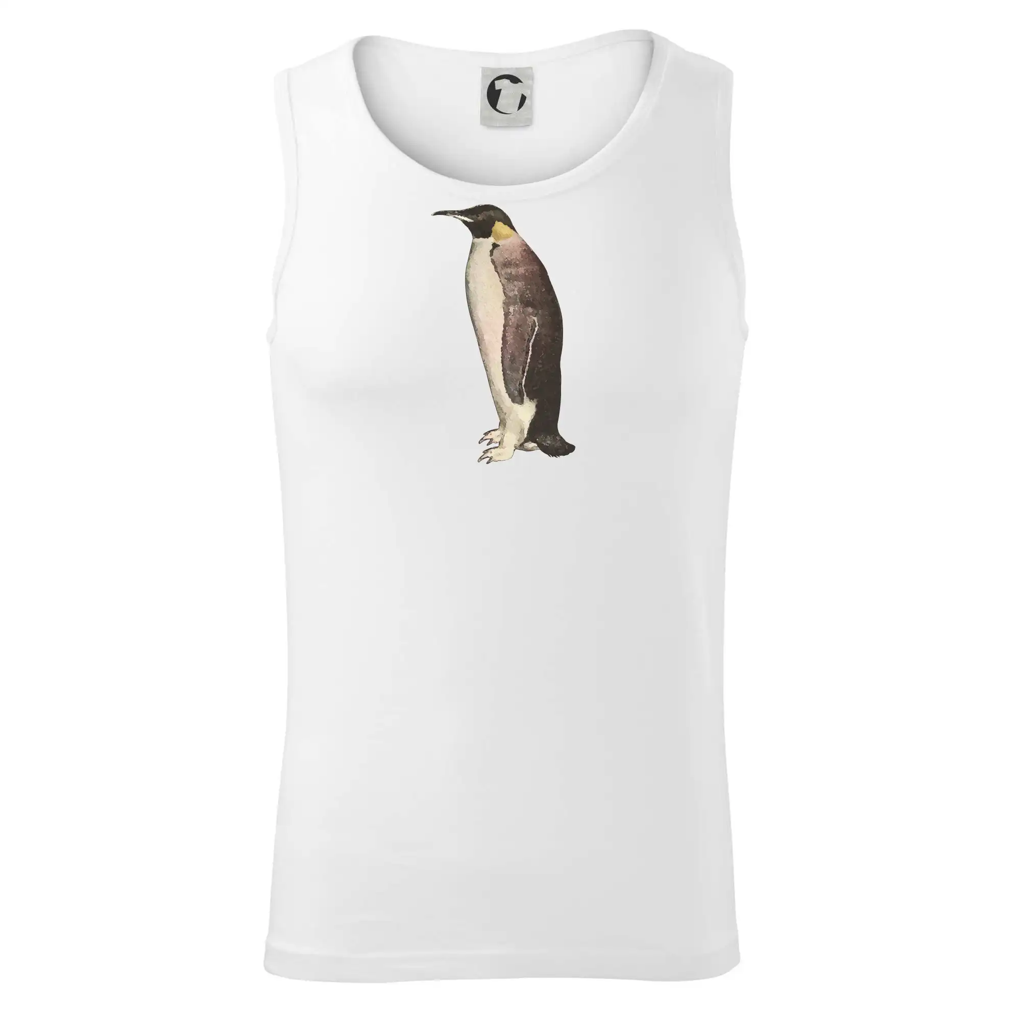 Tučňák kreslený vodovými barvami