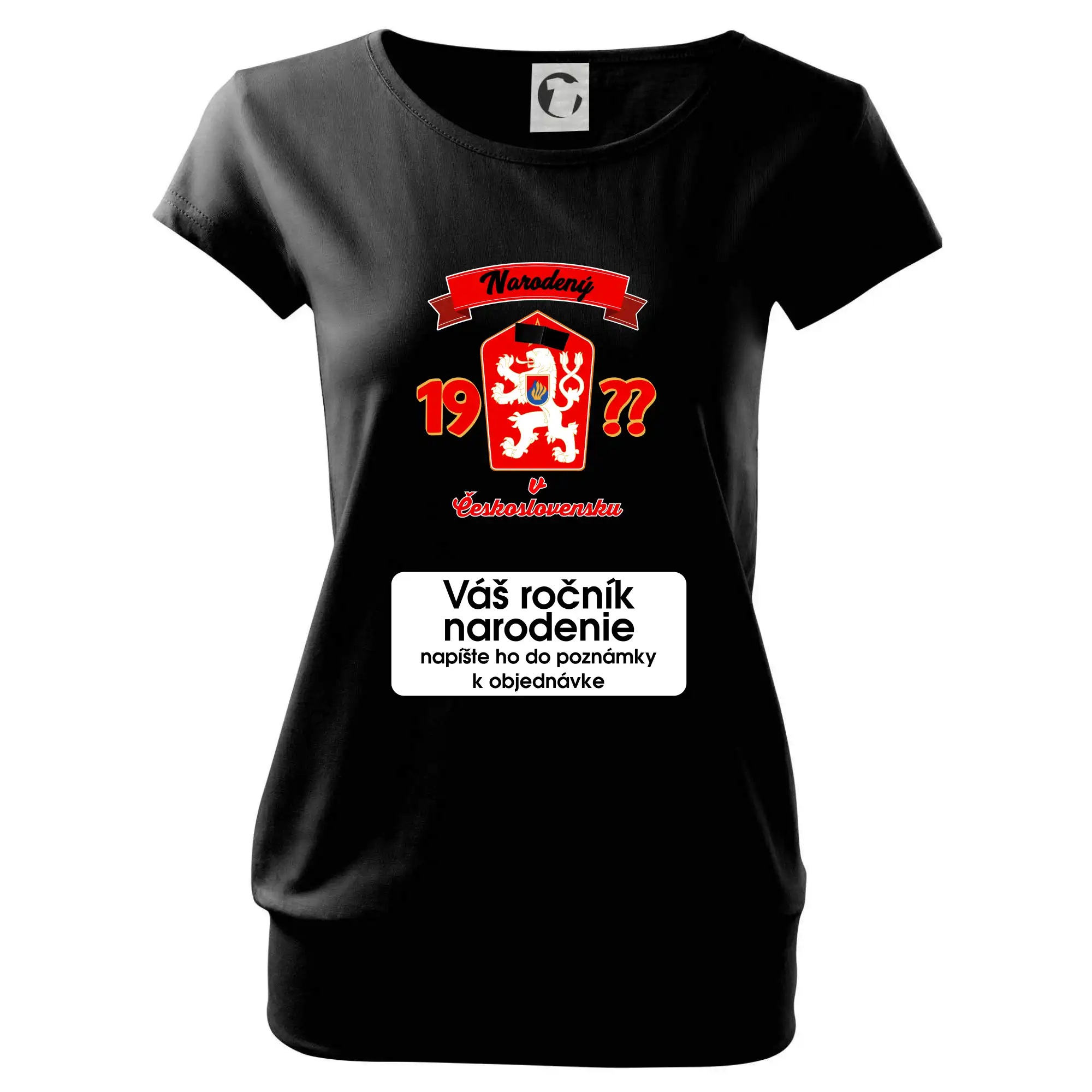 Prelepená hviezda - Narodený v Československu - vlastný ročník - Voľné tričko city