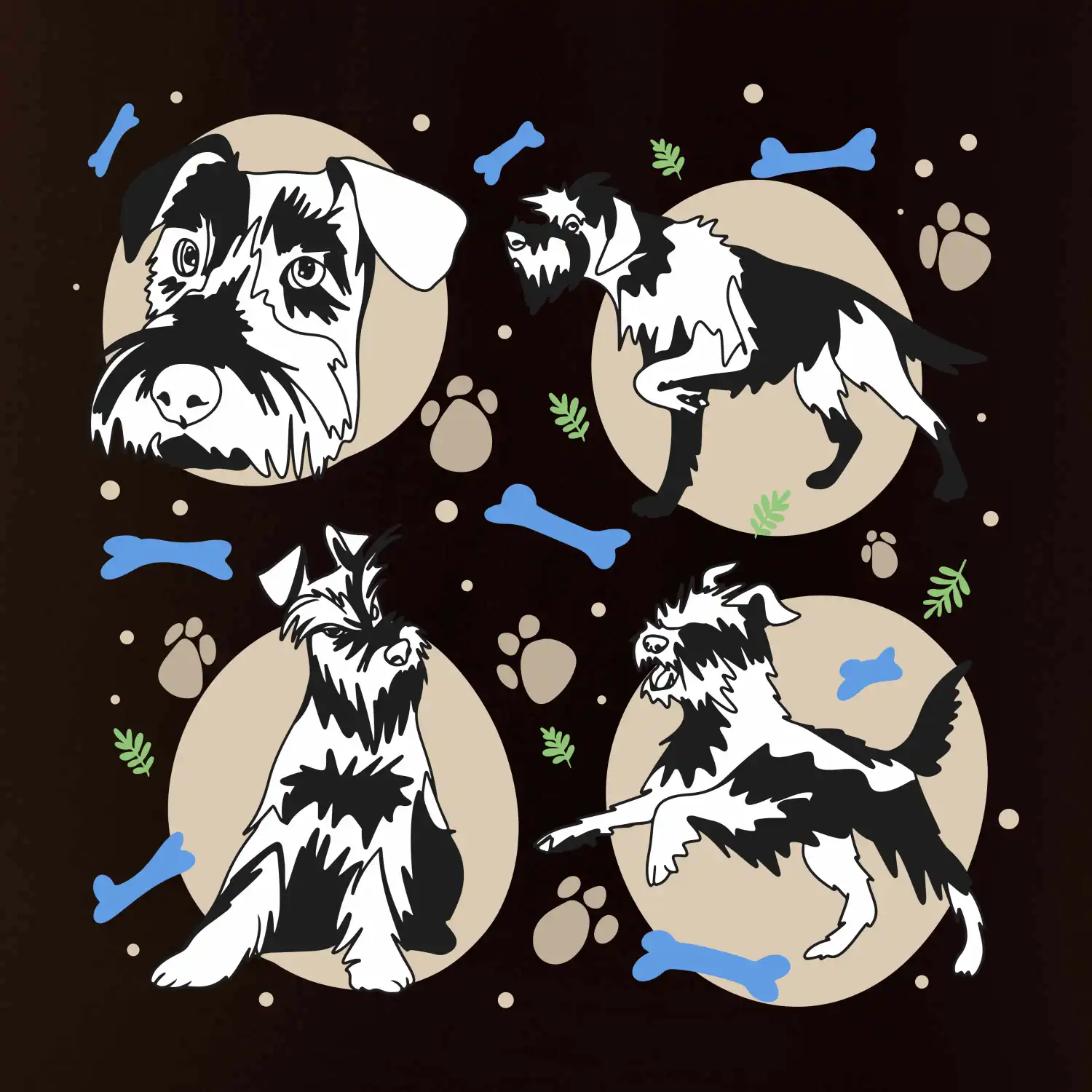 Knírač - 4 obrázky