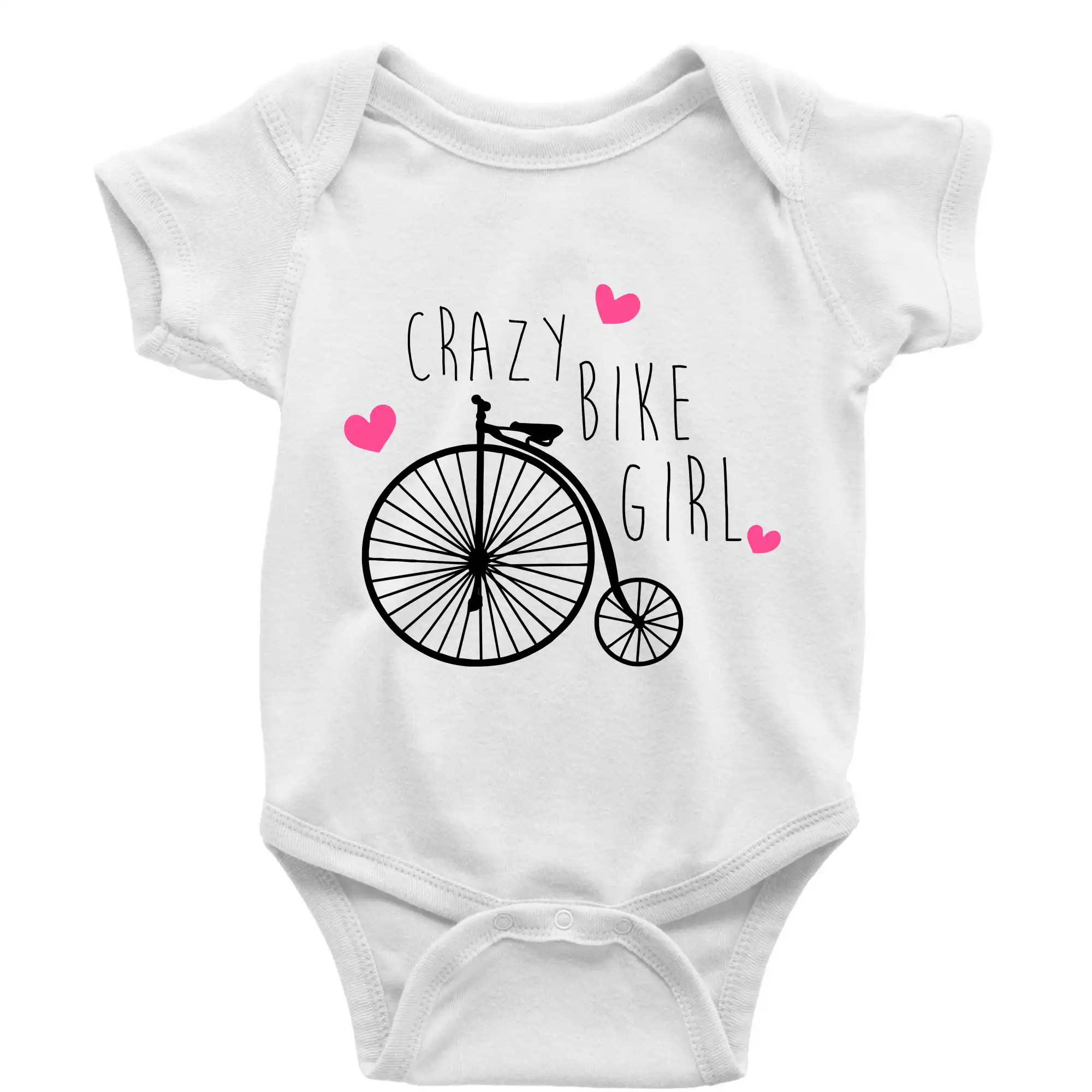 Tričko ako darček pre cyklistu - Crazy bike girl - Body dojčenské s krátkym rukávom