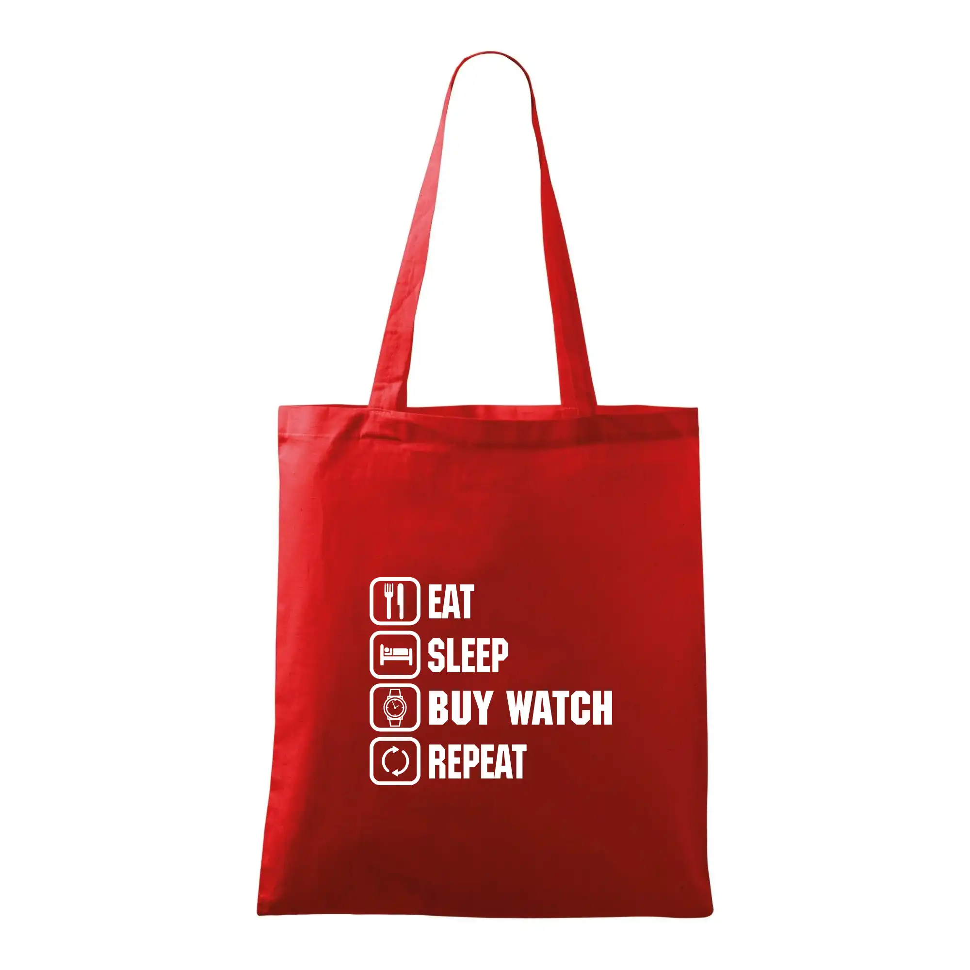 Eat sleep repeat - Eat Sleep Buy watch Repeat - Taška bavlnená