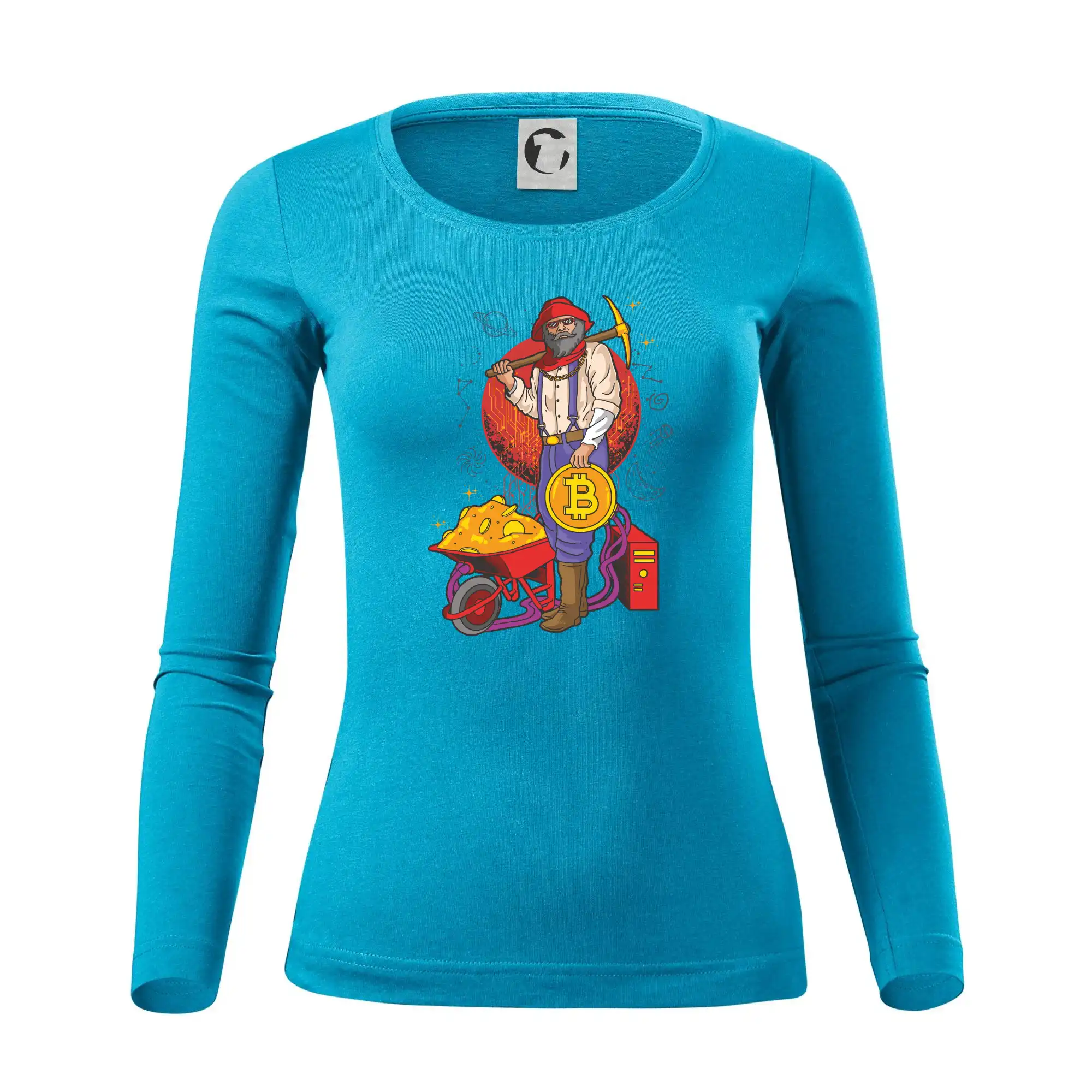 Horník těží bitcoiny