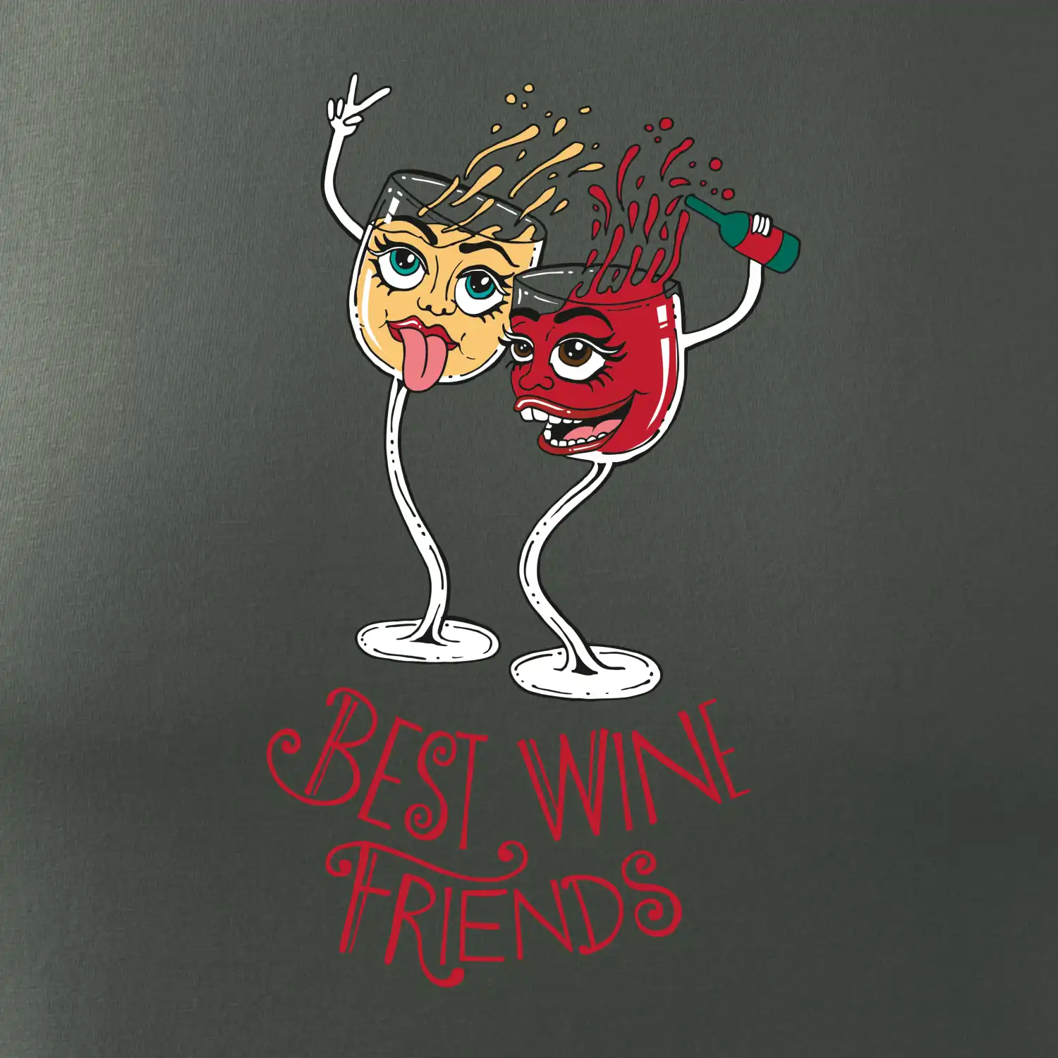 Best wine friends dancing (Pecka design)