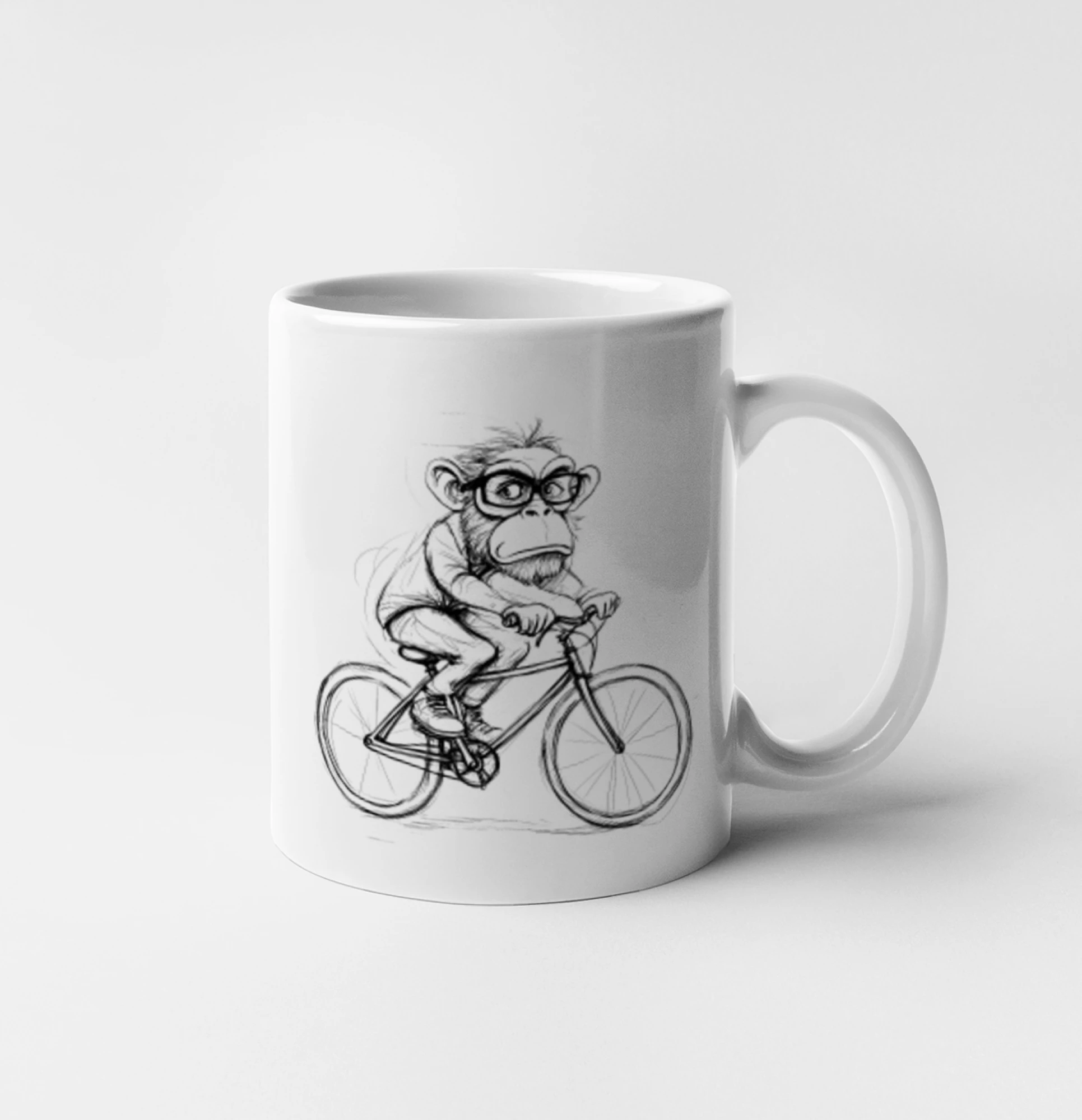 Opice s brýlemi na kole