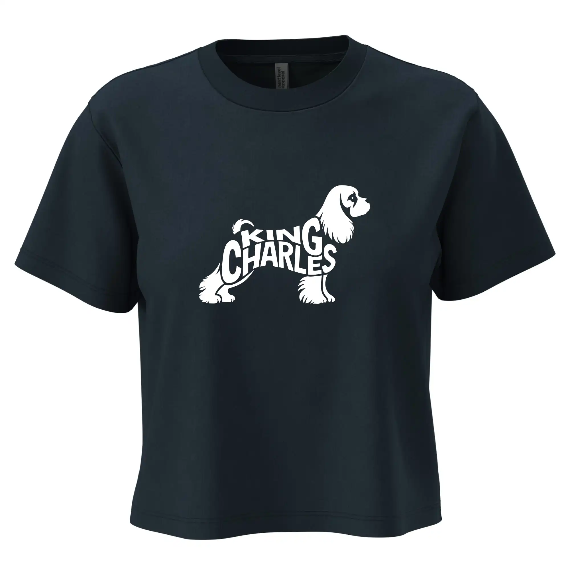 Kavalír king Charles španěl nápis v těle