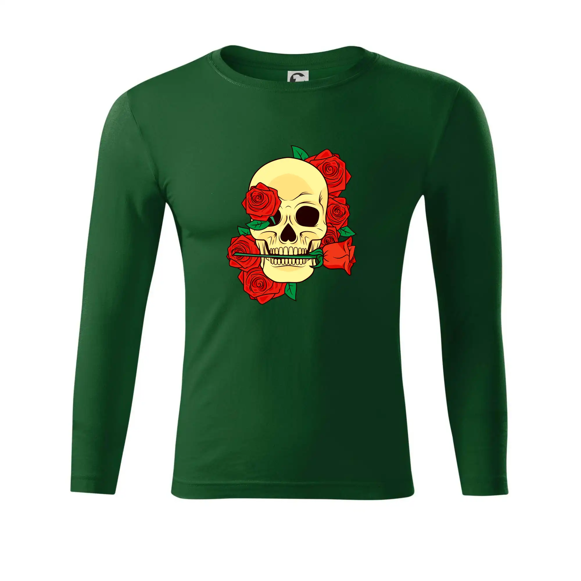 Lebka držící růži