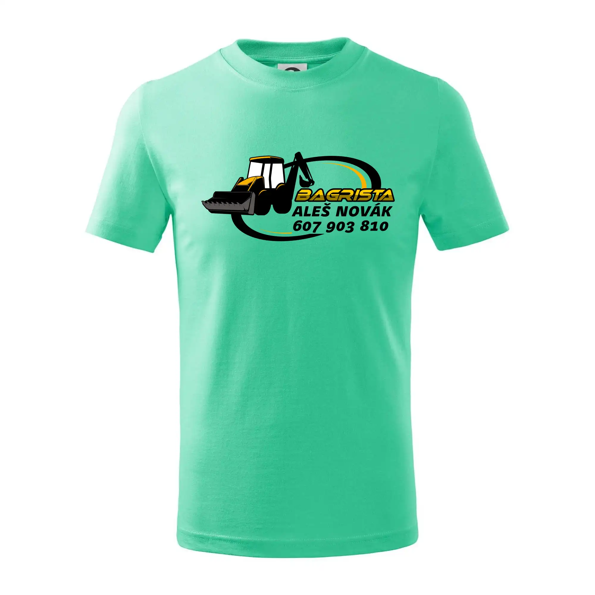 Bagrista v kruhu - vlastní nápis