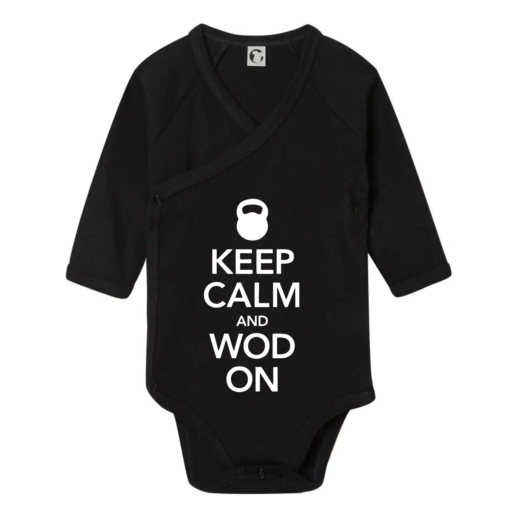 Posilňovani - Keep calm and wod on - Body zavinovacie s dlhým rukávom