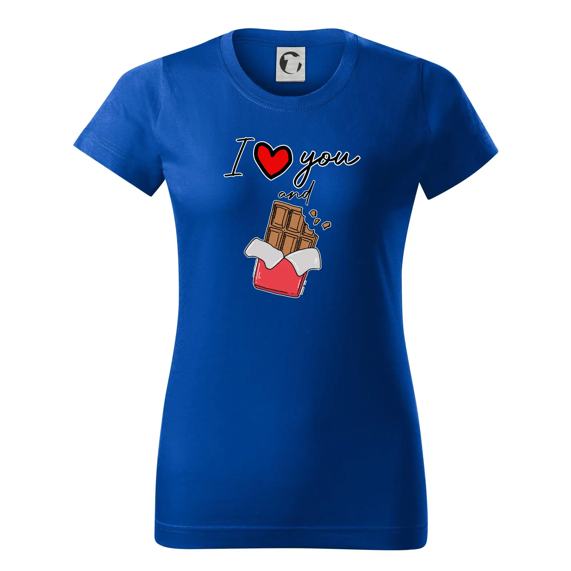 I love you and chocolate - Dámske tričko basic - ľahko voľnejšie a dlhšie