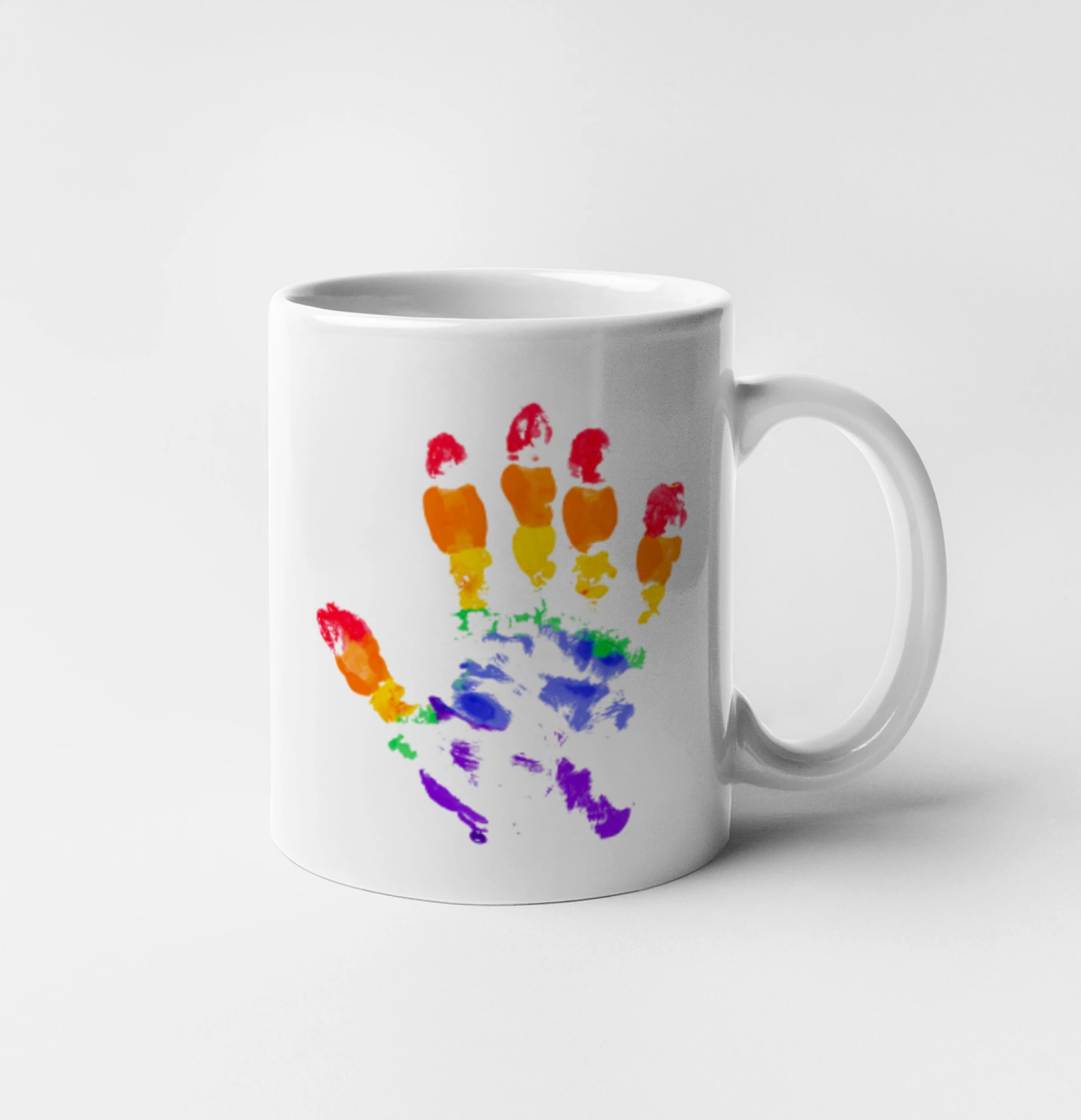 Tričká pre LGBT a Queer komunitu - LGBT hand print - Hrnček 