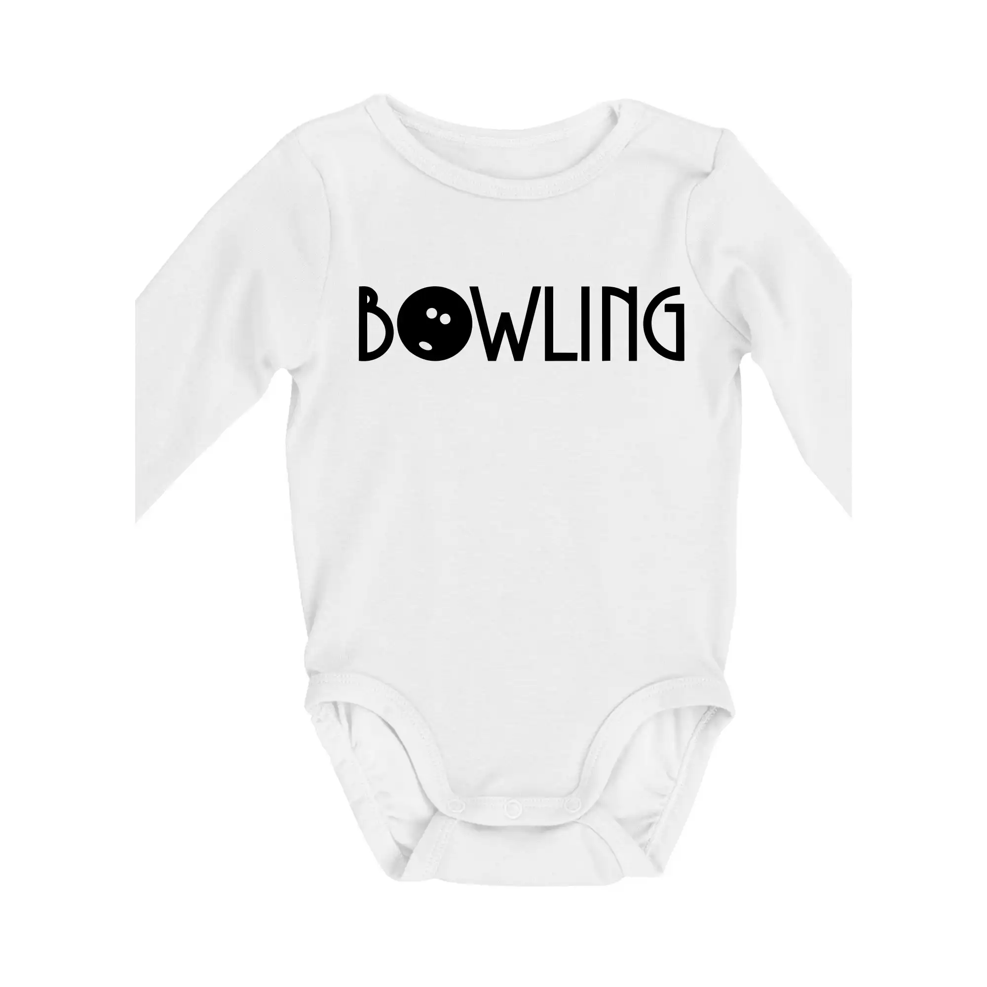 Tričká Bowling - Bowling nápis - Body dojčenské s dlhým rukávom