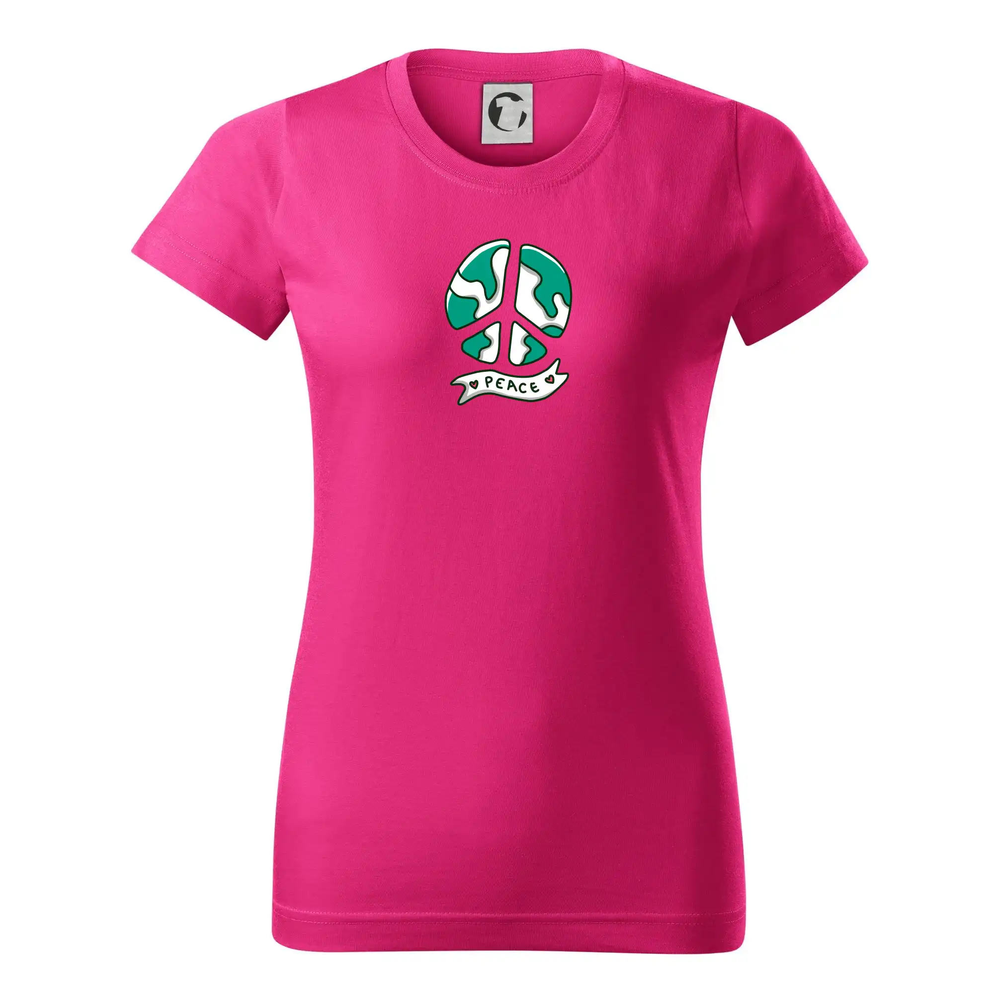 Tričká s vlajkou ukrajiny - Planéta - Peace symbol - Dámske tričko basic - ľahko voľnejšie a dlhšie