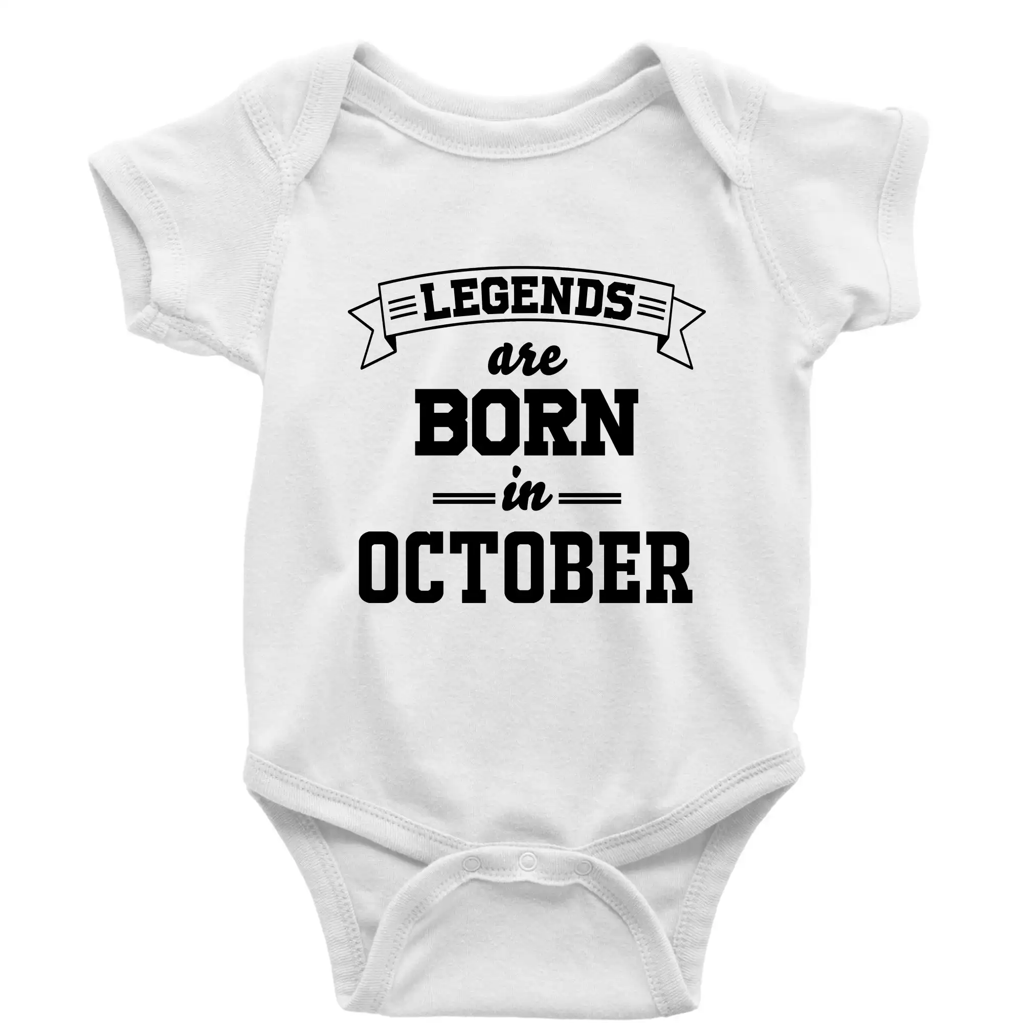 Tričká pre narodených v októbri - Legends are born in October - Body dojčenské s krátkym rukávom