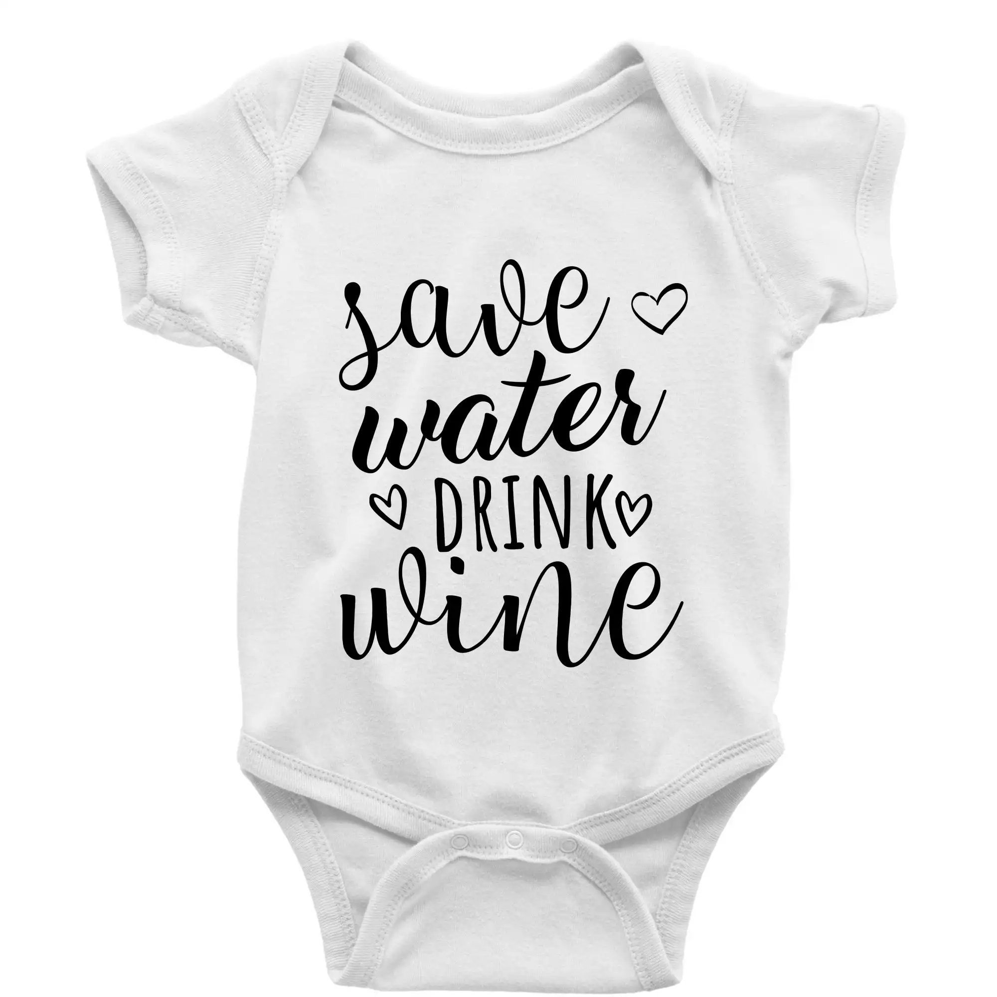 Vtipná tričká s tematikou vína - Save water drink wine - Body dojčenské s krátkym rukávom