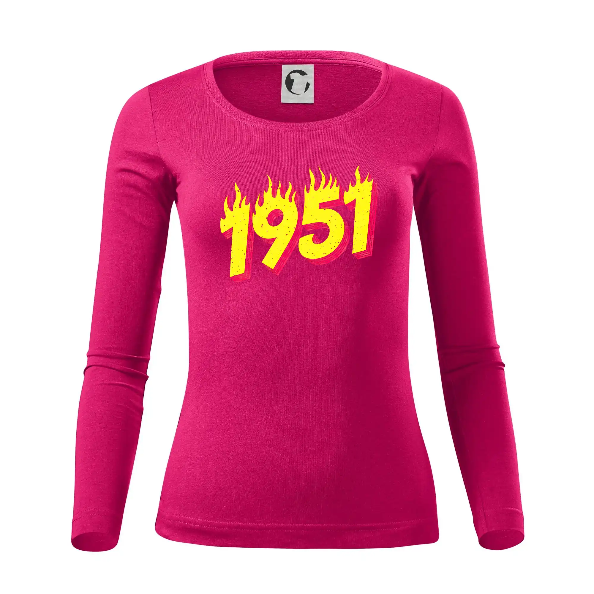Trička s ročníkom 1951 - Narodeniny v ohni 1951 - Dámske tričko FIT-T LS - zužené