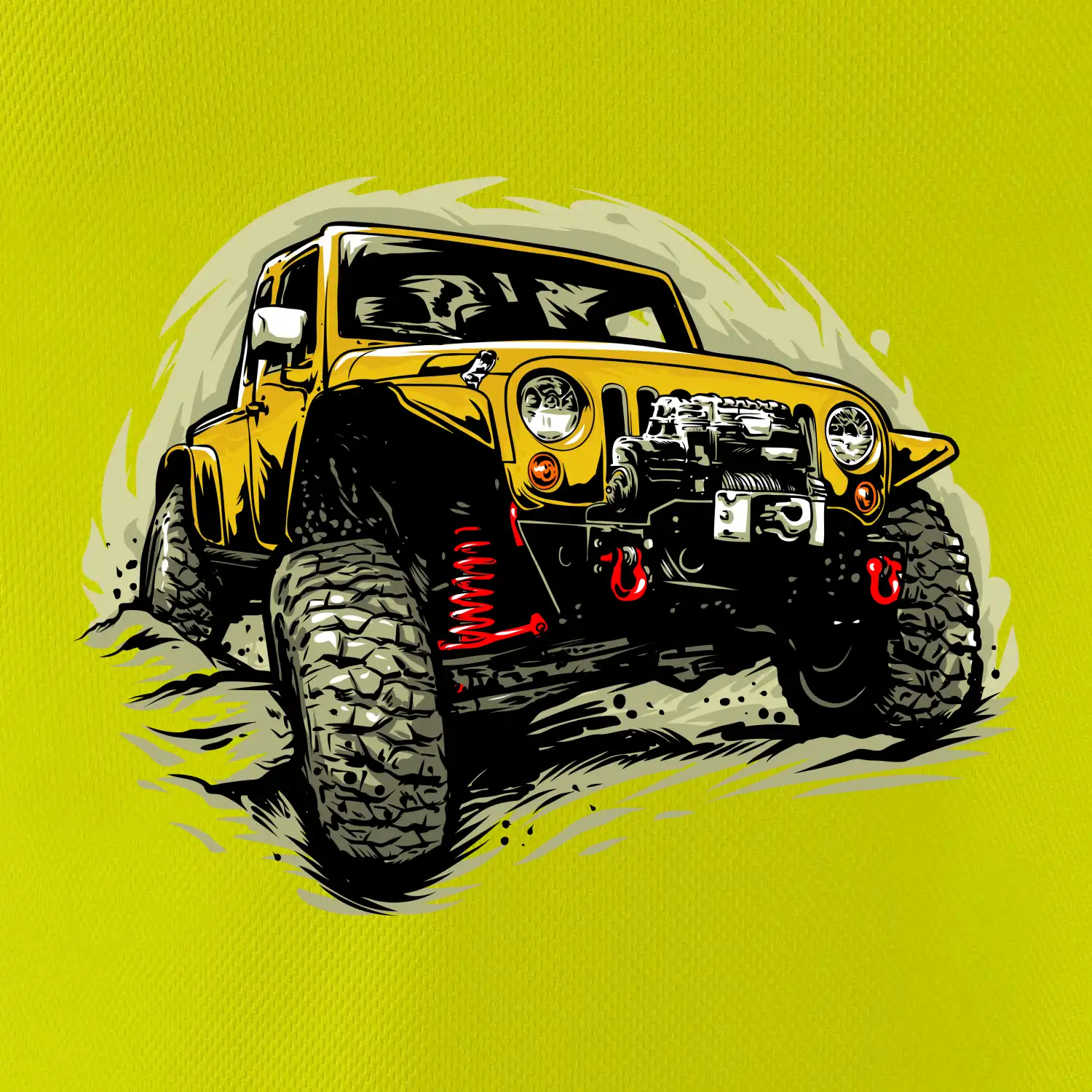 Žlutý offroad s navijákem